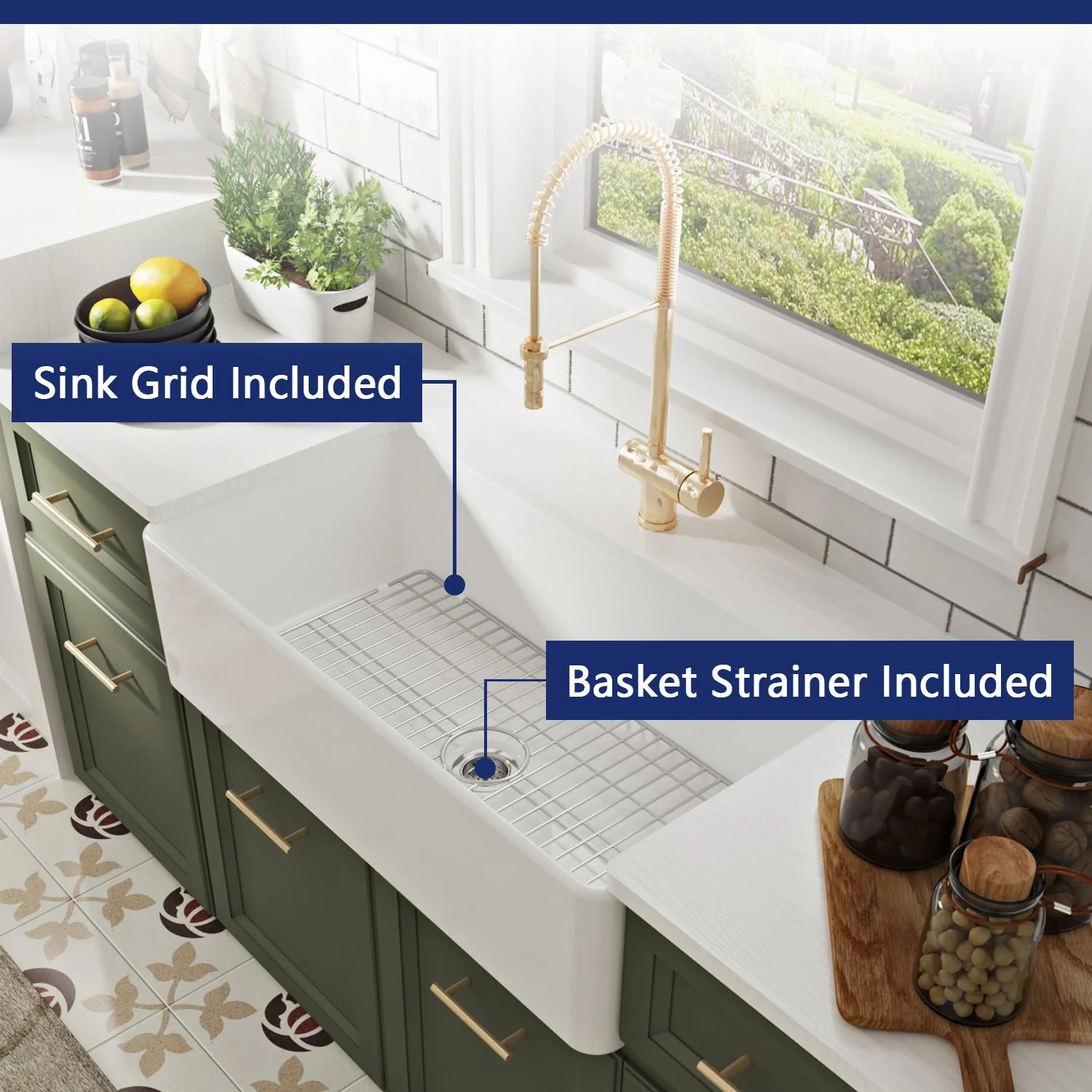 DeerValley DV-1K505 Farmhouse Kitchen Sinks Scratch Resistant Large Single Bowl - Image 9
