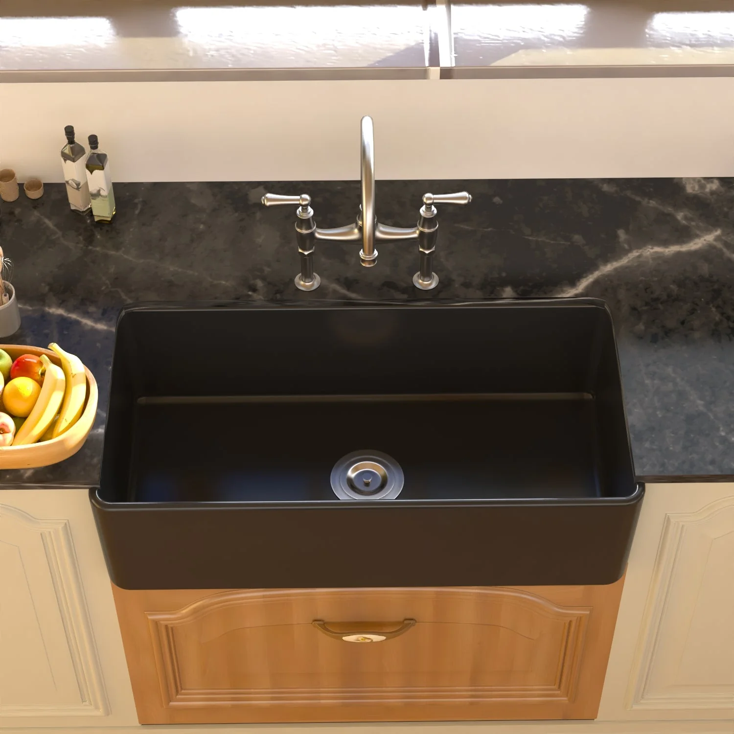 DeerValley DV-1K0015 Farmhouse Kitchen Sinks 36-Inch Fireclay Deep Bowl - Image 3