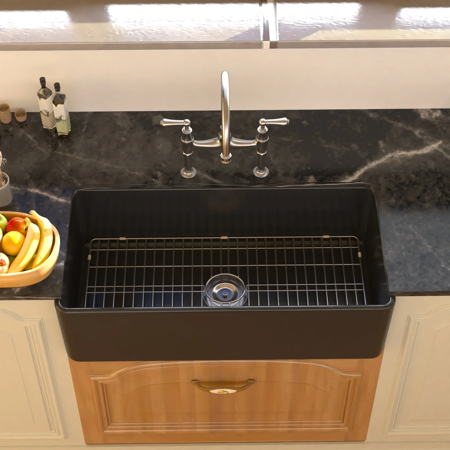 DeerValley DV-1K0015 Farmhouse Kitchen Sinks 36-Inch Fireclay Deep Bowl - Image 7