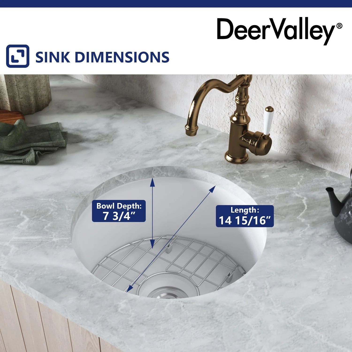 DeerValley DV-1K506 Undermount Kitchen Sink – Scratch Resistant & Durable - Image 11
