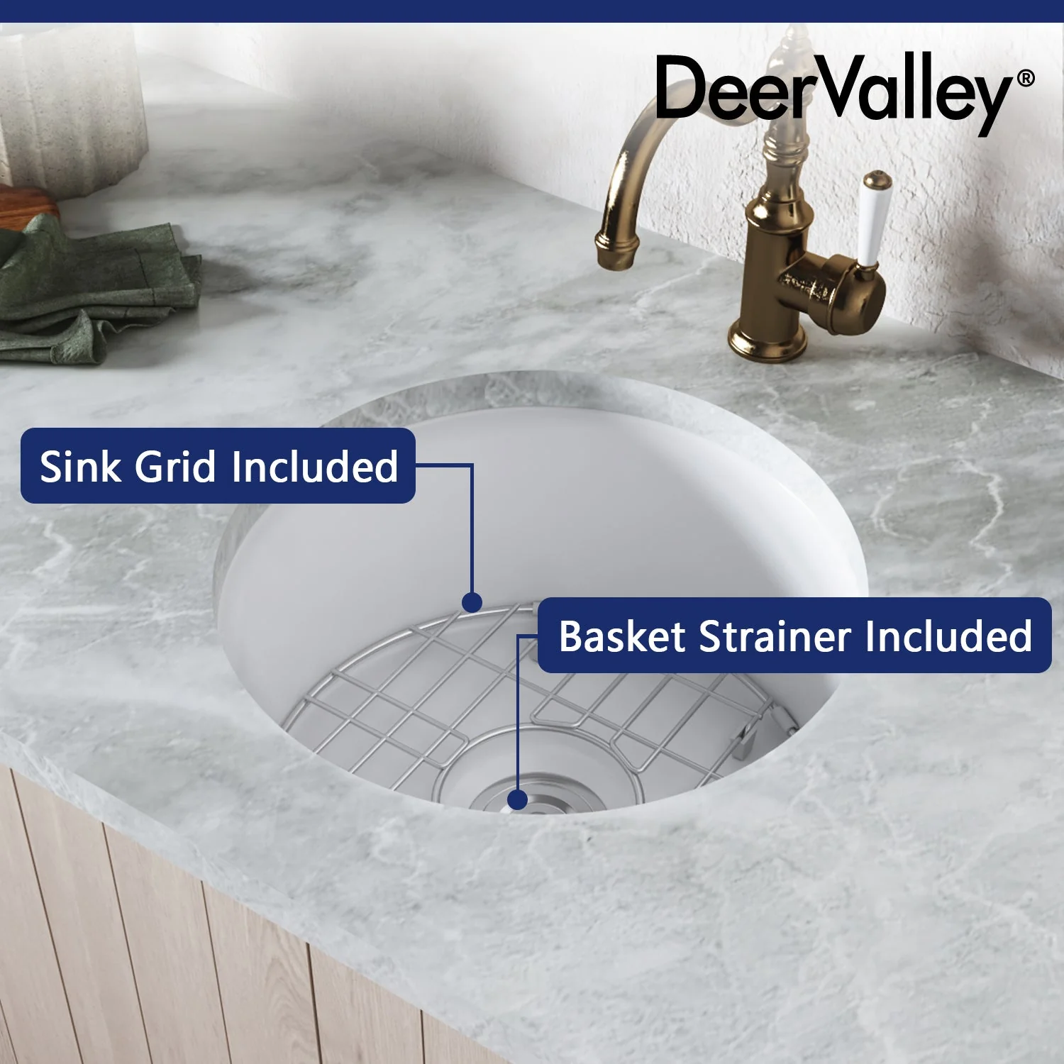 DeerValley DV-1K506 Undermount Kitchen Sink – Scratch Resistant & Durable - Image 12