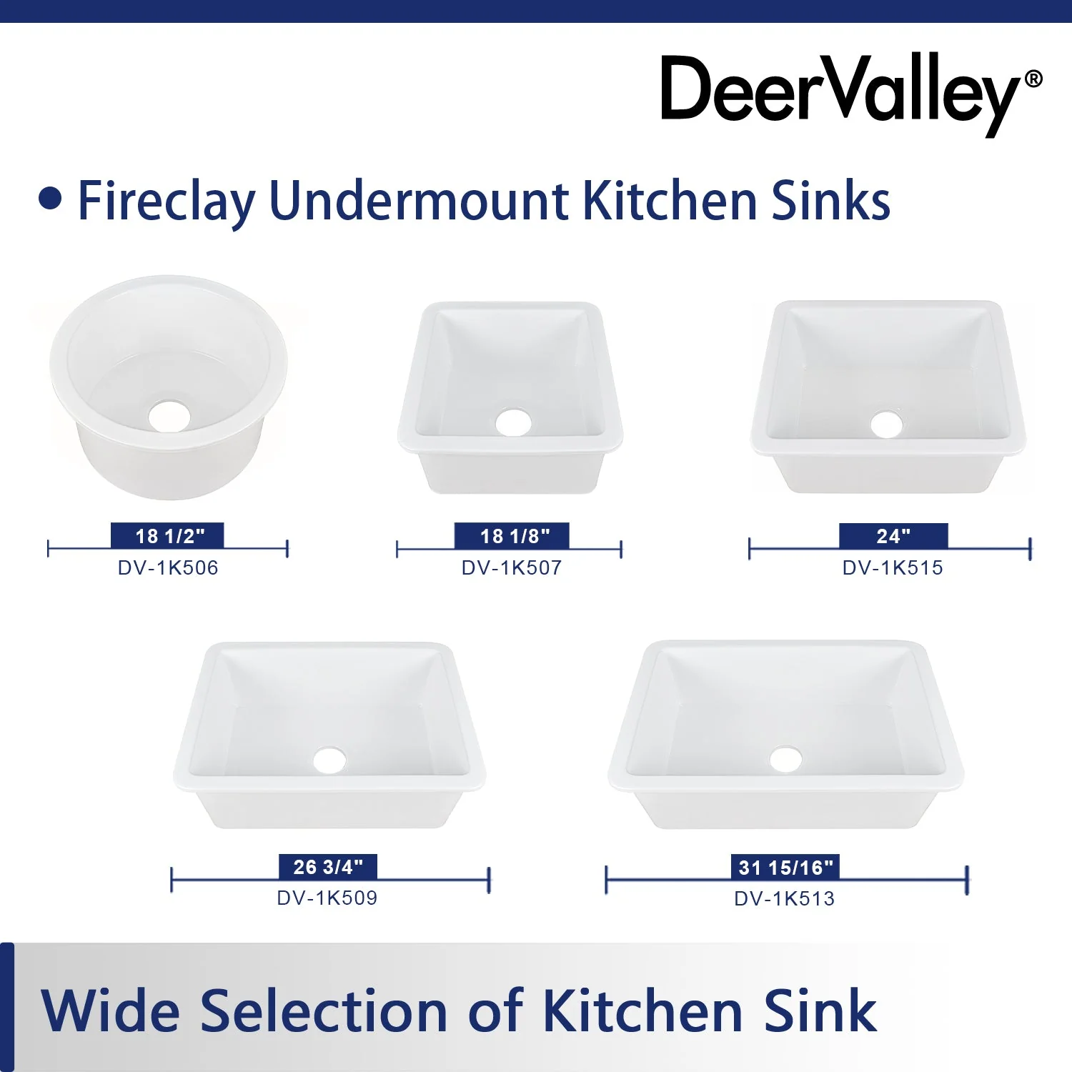DeerValley DV-1K507 Undermount Kitchen Sinks 18in Fireclay Bar Sink - Image 10