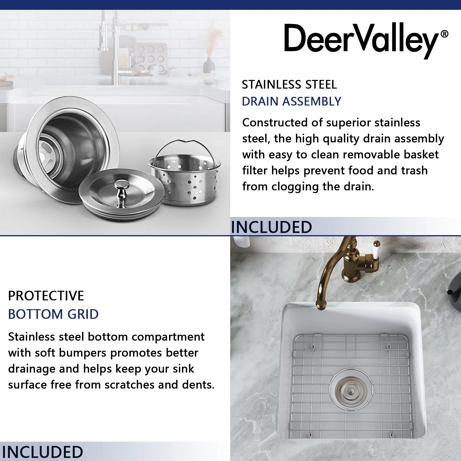 DeerValley DV-1K507 Undermount Kitchen Sinks 18in Fireclay Bar Sink - Image 12