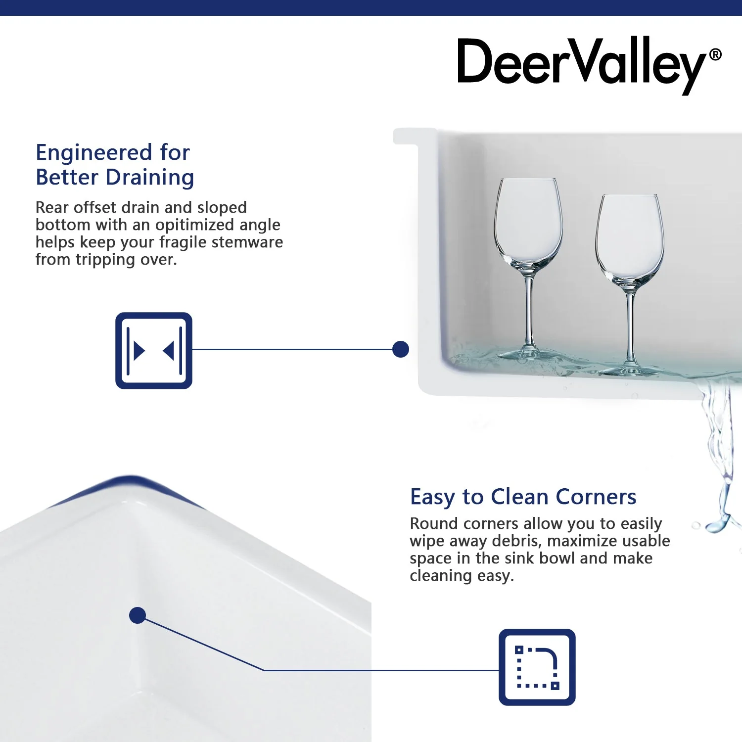DeerValley DV-1K507 Undermount Kitchen Sinks 18in Fireclay Bar Sink - Image 16