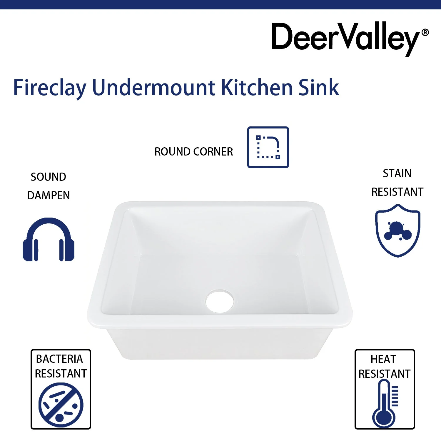 DeerValley DV-1K509 Fireclay Kitchen Sink Dual Mount Deep Bowl with Grid and Strainer - Image 15