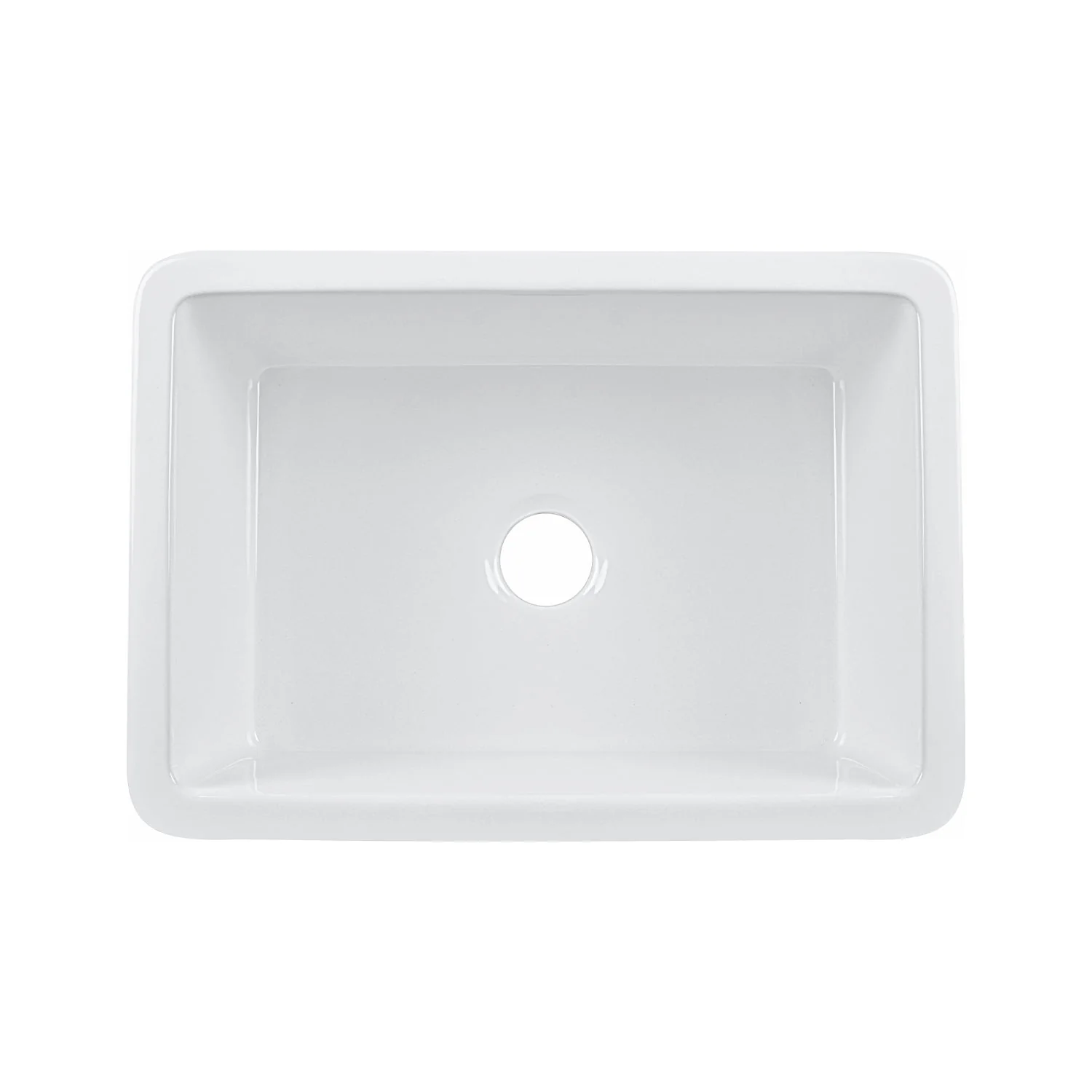 DeerValley DV-1K509 Fireclay Kitchen Sink Dual Mount Deep Bowl with Grid and Strainer - Image 2