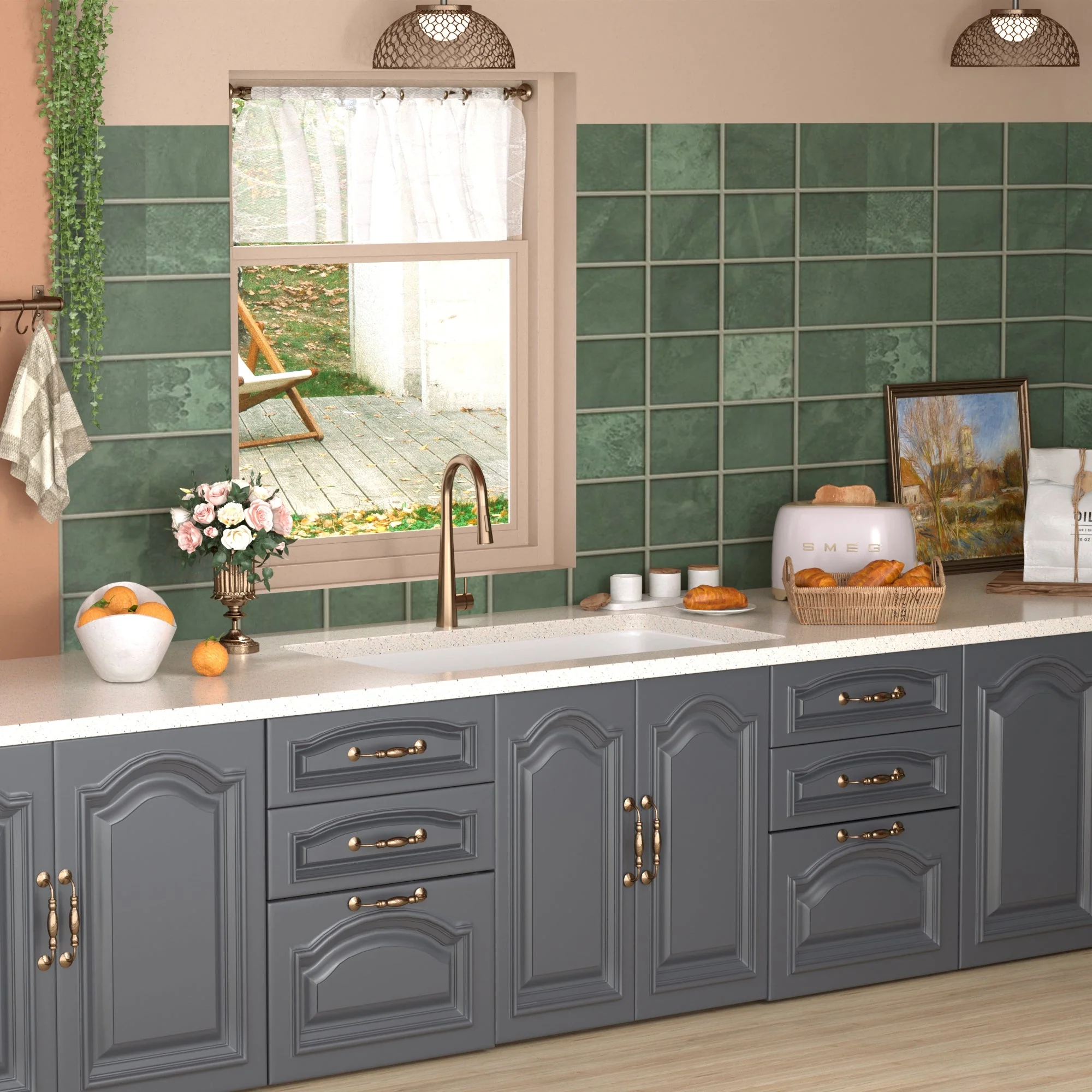 DeerValley DV-1K513 Undermount Kitchen Sinks Fireclay Single Bowl with Grid & Strainer - Image 10