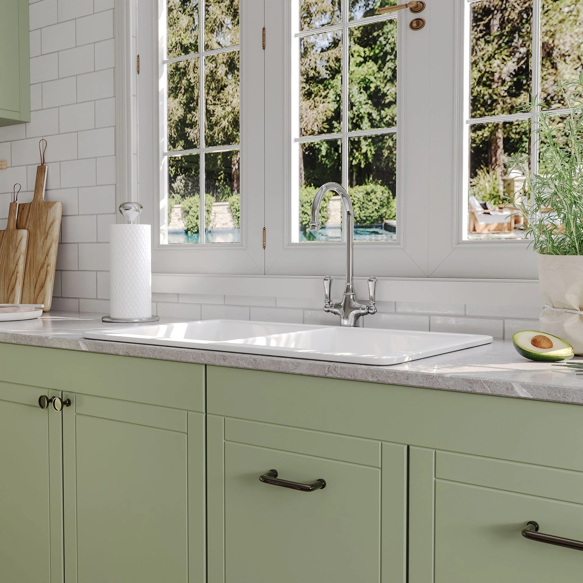 DeerValley DV-1K513 Undermount Kitchen Sinks Fireclay Single Bowl with Grid & Strainer - Image 19
