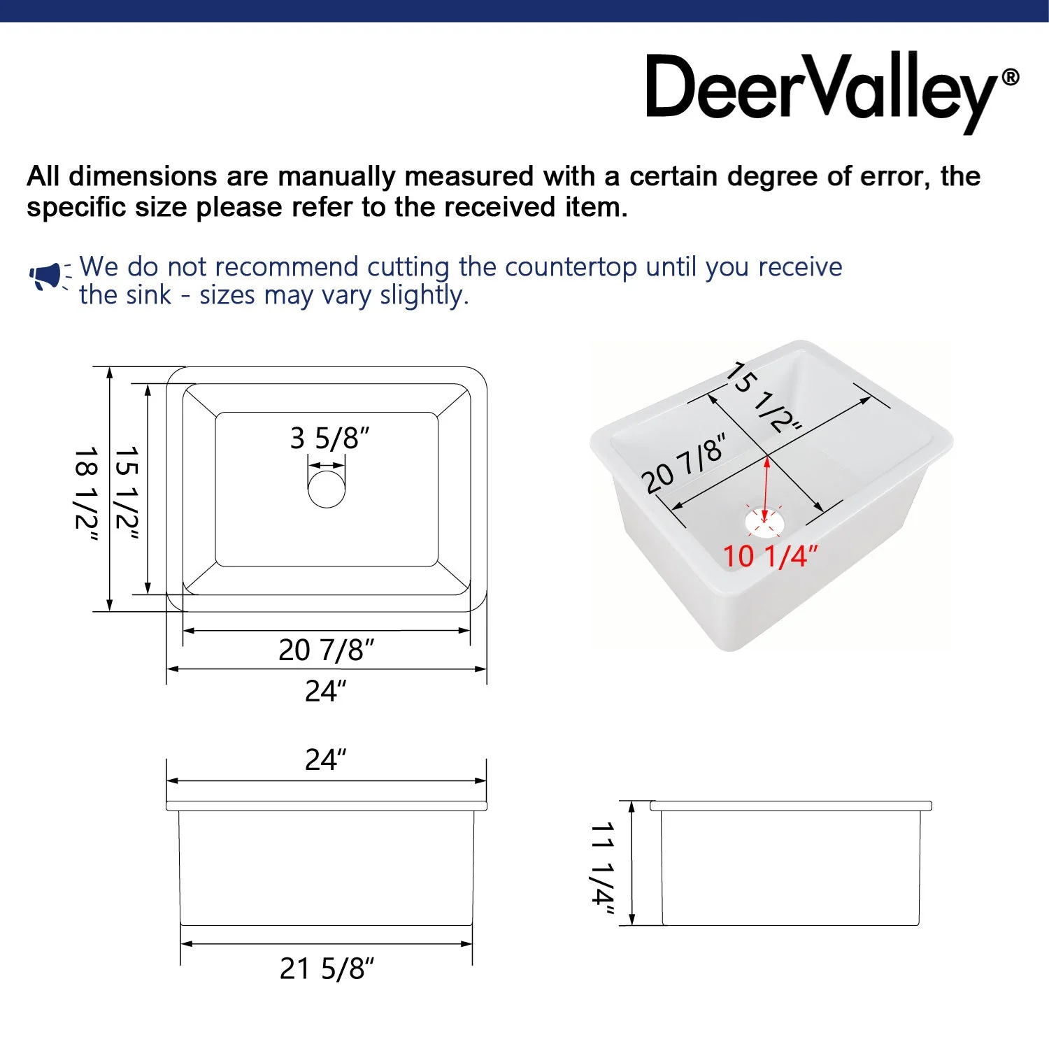 DeerValley DV-1K515 Undermount Kitchen Sinks Fireclay Quiet Drainage Design - Image 10