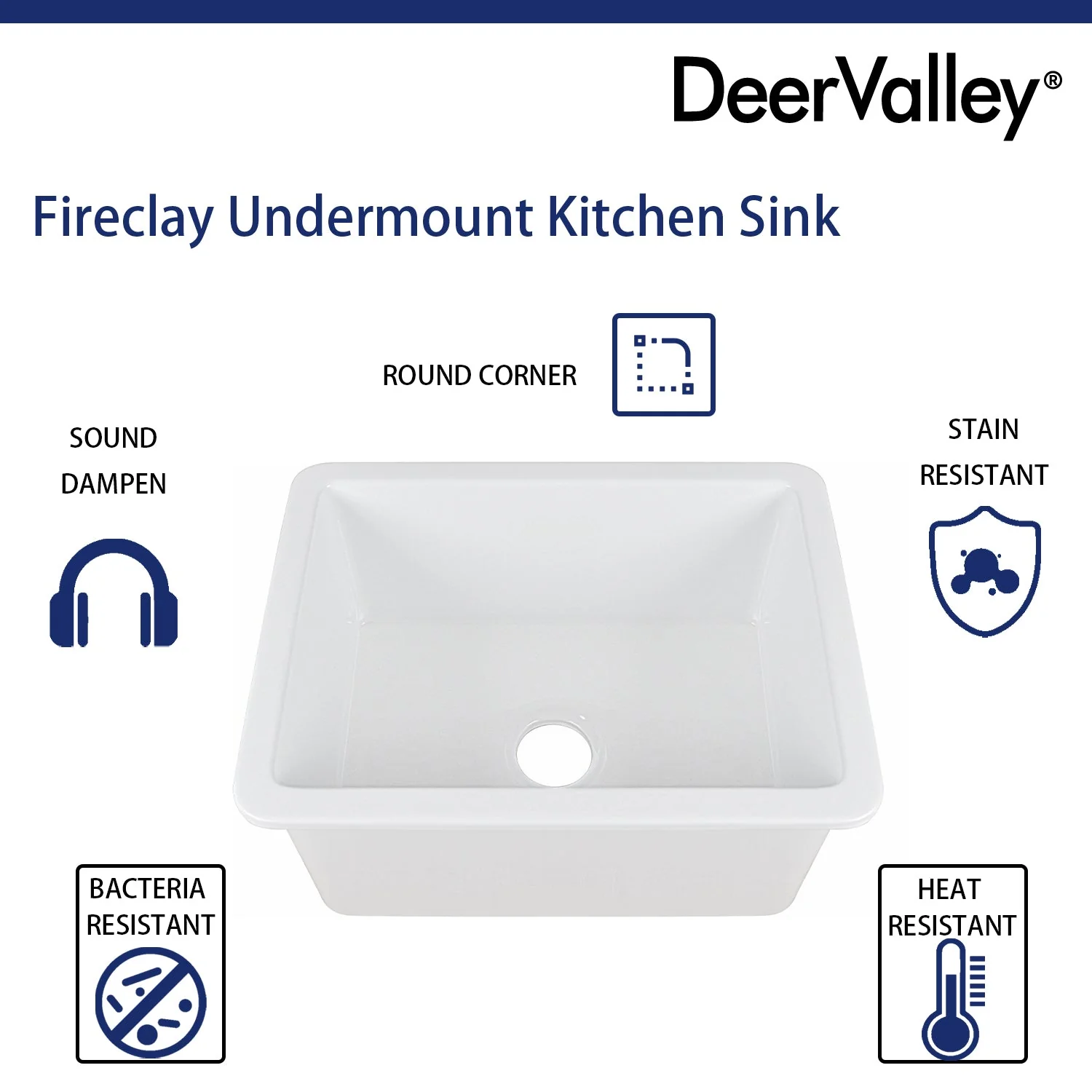 DeerValley DV-1K515 Undermount Kitchen Sinks Fireclay Quiet Drainage Design - Image 15