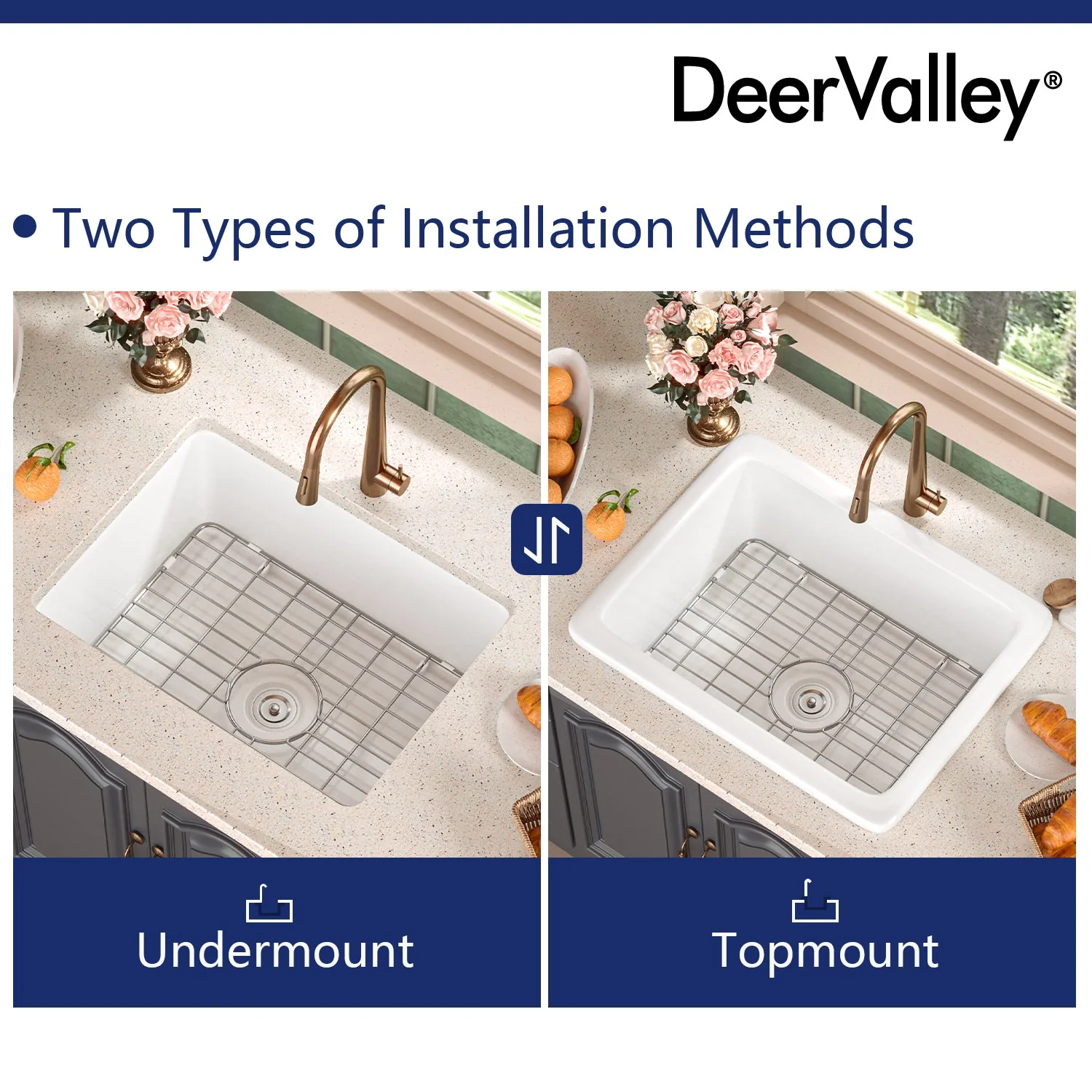 DeerValley DV-1K515 Undermount Kitchen Sinks Fireclay Quiet Drainage Design - Image 20