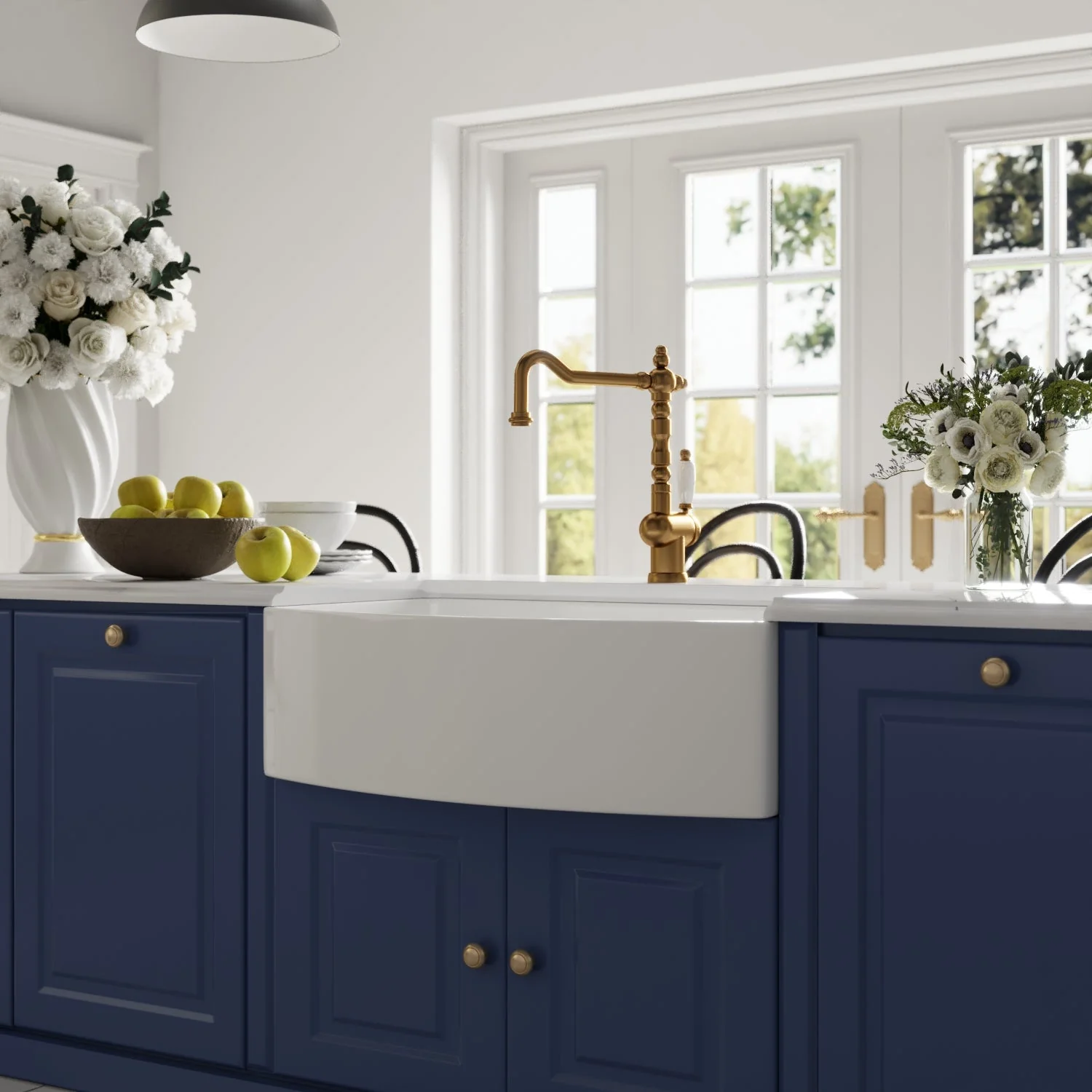 DeerValley DV-1K516 Farmhouse Kitchen Sinks Ergonomic 33" Fireclay 2200°F 3.5" Drain - Image 8