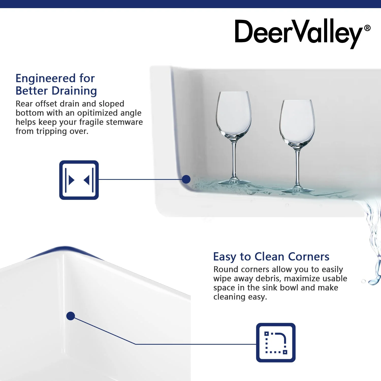 DeerValley DV-1K705 Farmhouse Kitchen Sinks 33-Inch Double Bowl Ceramic - Image 17
