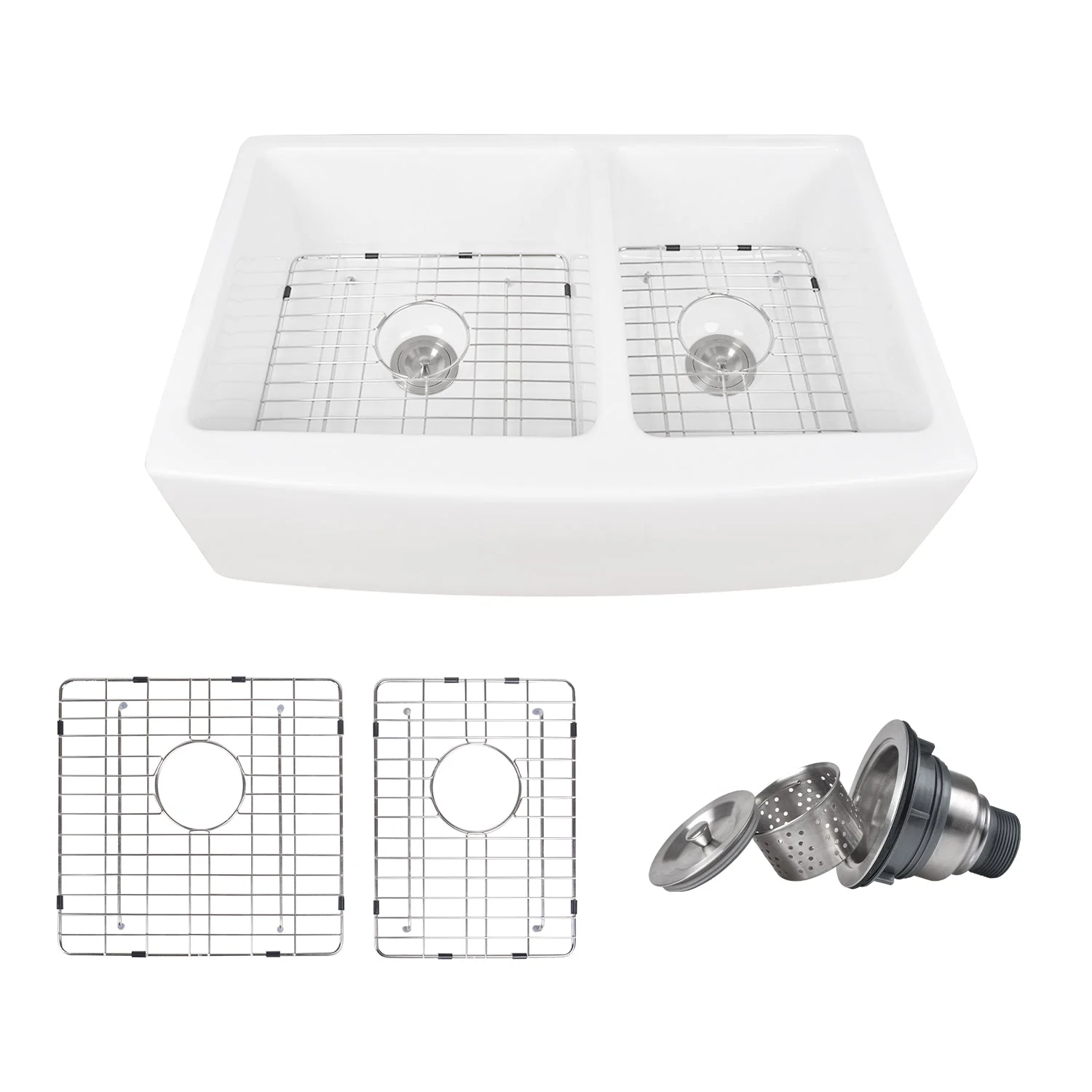 DeerValley DV-1K705 Farmhouse Kitchen Sinks 33-Inch Double Bowl Ceramic - Image 4