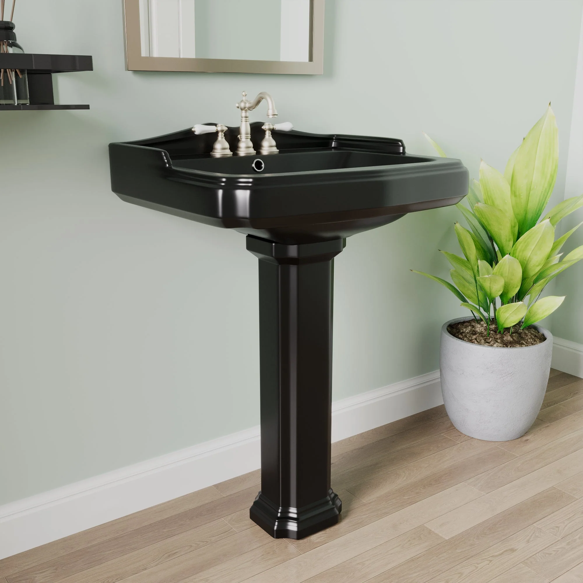 DeerValley DV-1P522 Pedestal Sinks 23-Inch Backsplash Deep Basin Overflow - Image 18