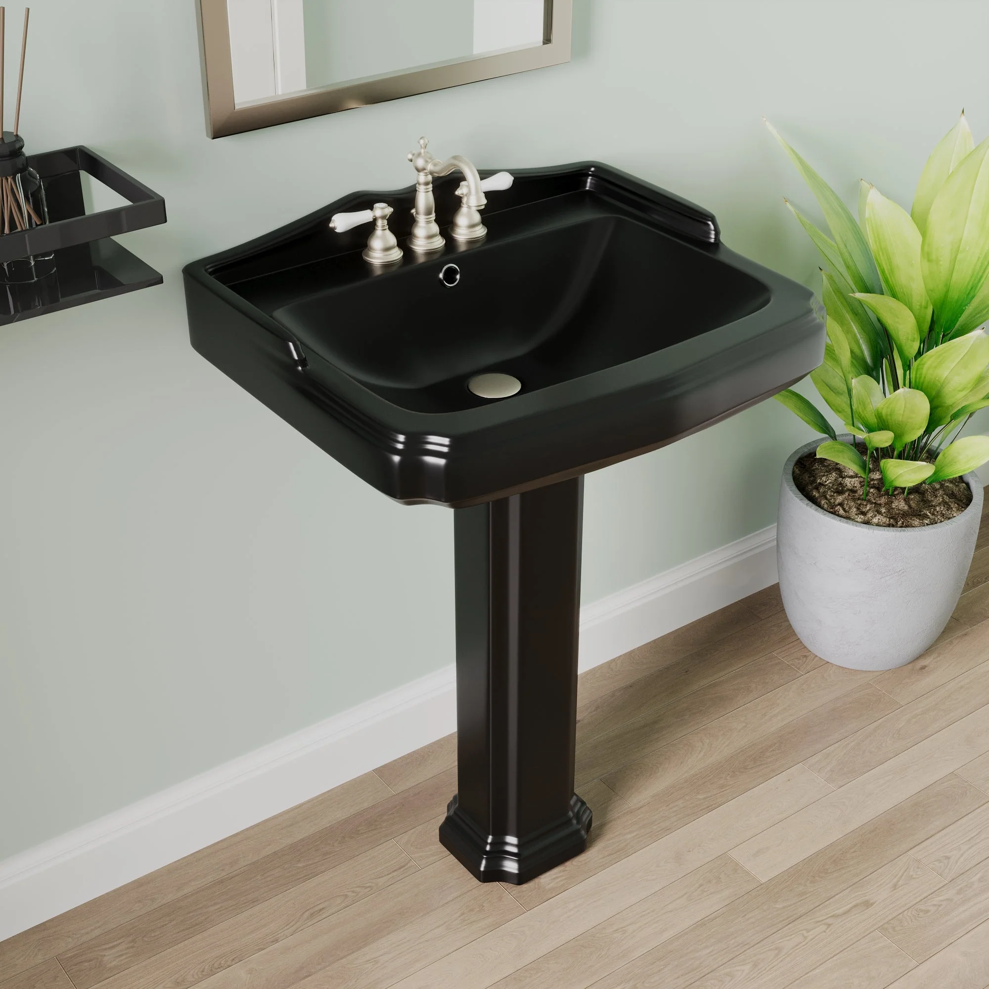 DeerValley DV-1P522 Pedestal Sinks 23-Inch Backsplash Deep Basin Overflow - Image 19