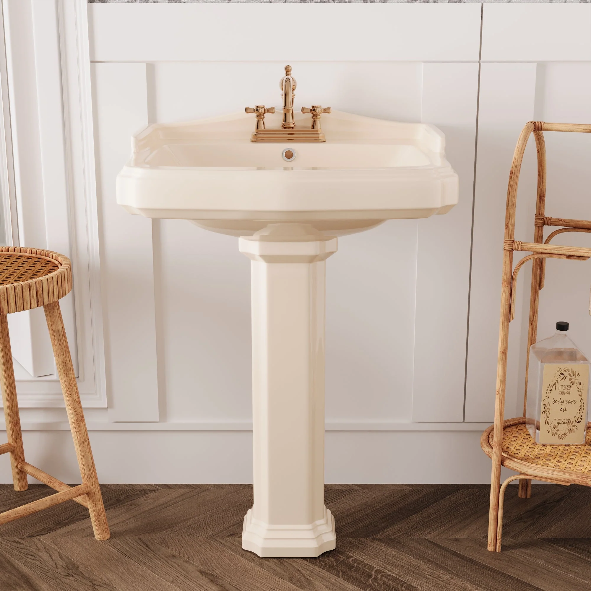 DeerValley DV-1P522 Pedestal Sinks 23-Inch Backsplash Deep Basin Overflow - Image 25