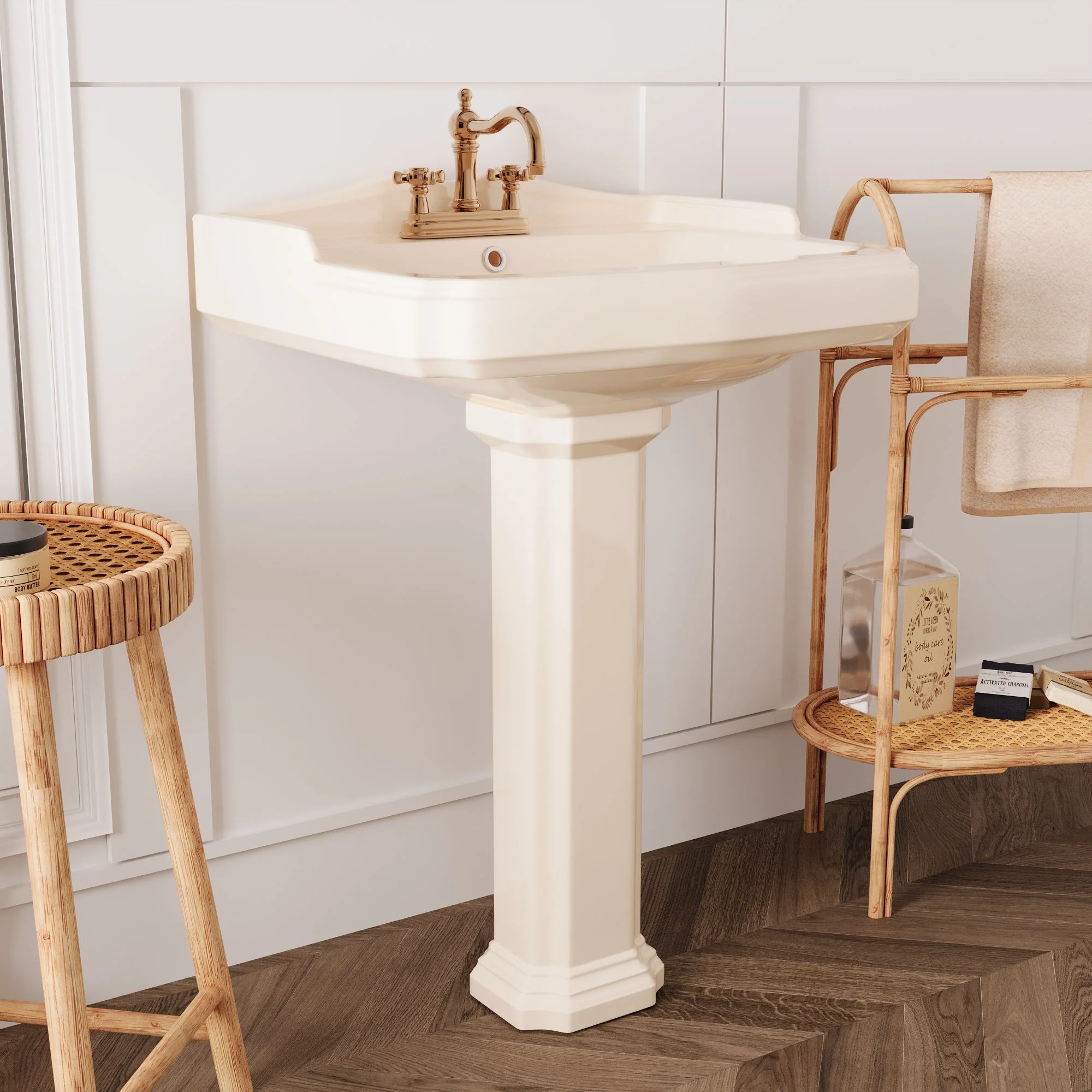 DeerValley DV-1P522 Pedestal Sinks 23-Inch Backsplash Deep Basin Overflow - Image 26
