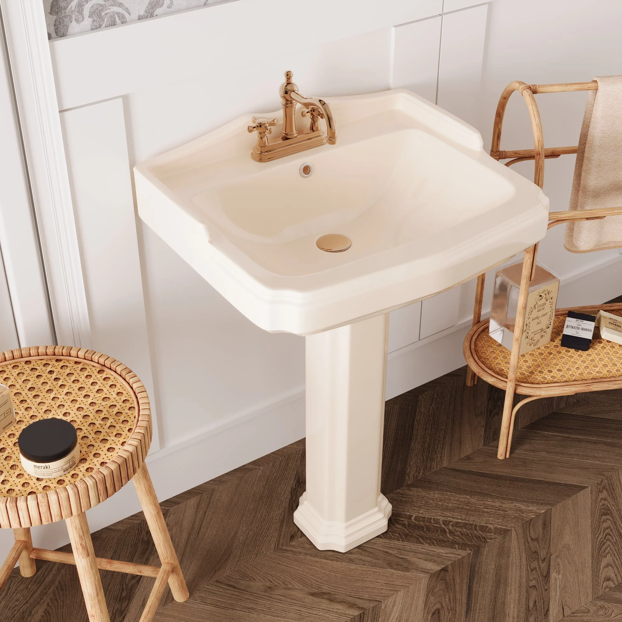 DeerValley DV-1P522 Pedestal Sinks 23-Inch Backsplash Deep Basin Overflow - Image 27