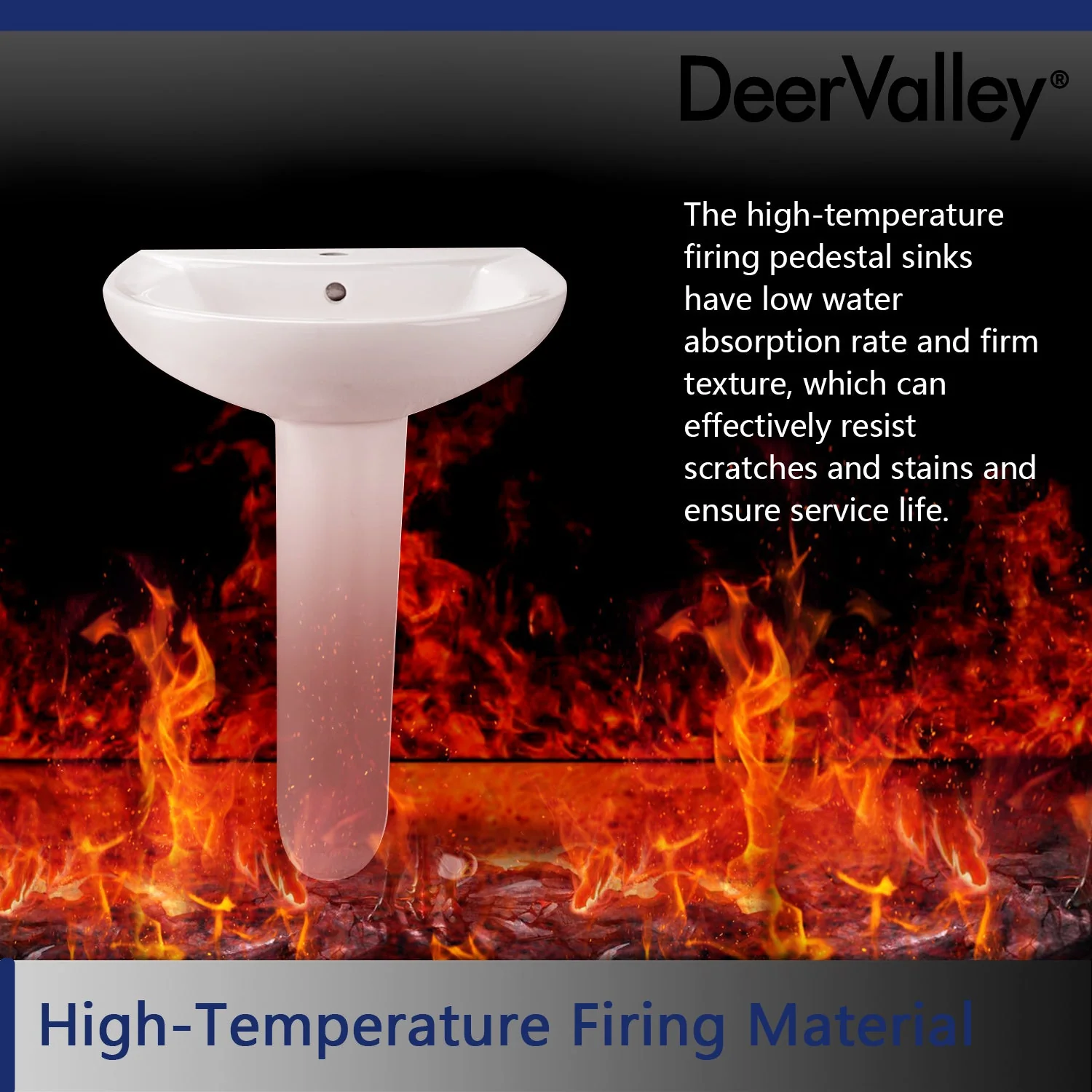 DeerValley DV-1P523 Pedestal Sinks Modern Compact Ceramic Overflow - Image 19