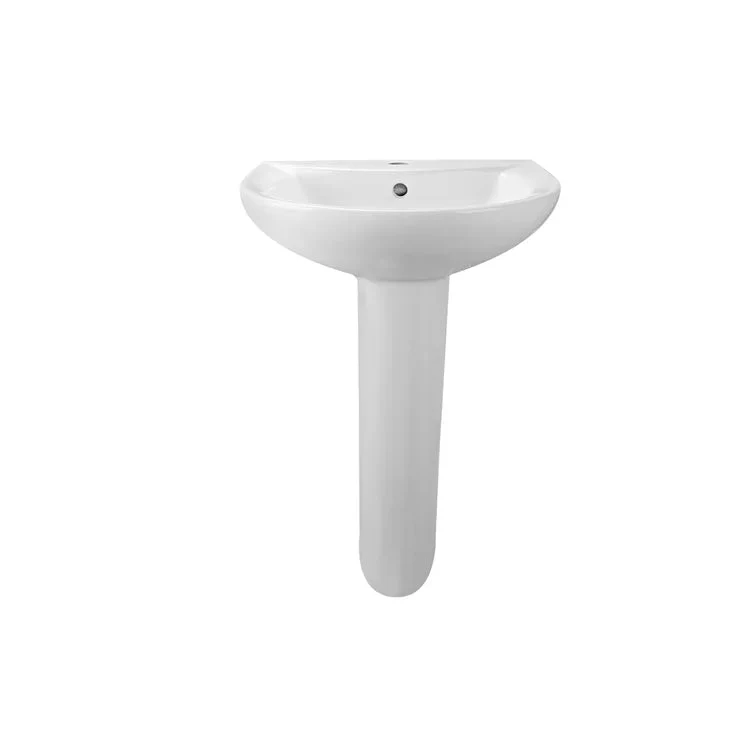 DeerValley DV-1P523 Pedestal Sinks Modern Compact Ceramic Overflow - Image 2