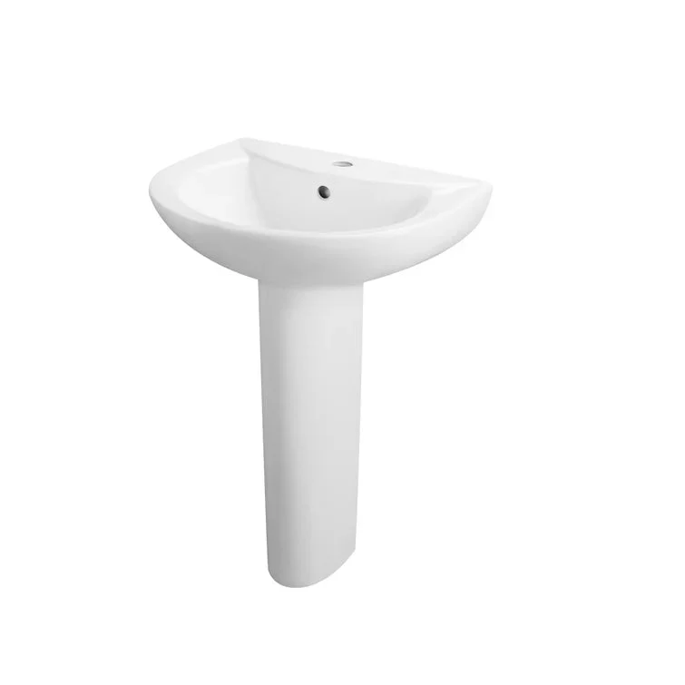 DeerValley DV-1P523 Pedestal Sinks Modern Compact Ceramic Overflow - Image 6