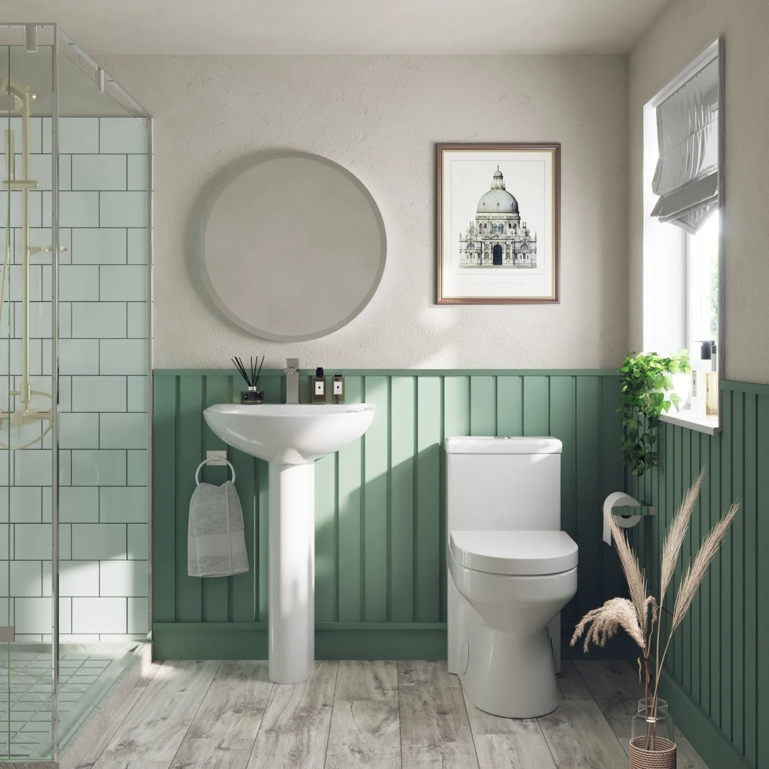 DeerValley DV-1P523 Pedestal Sinks Modern Compact Ceramic Overflow - Image 8