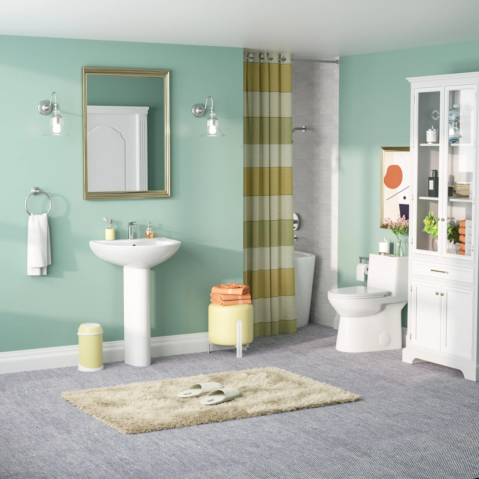 DeerValley DV-1P523 Pedestal Sinks Modern Compact Ceramic Overflow - Image 9