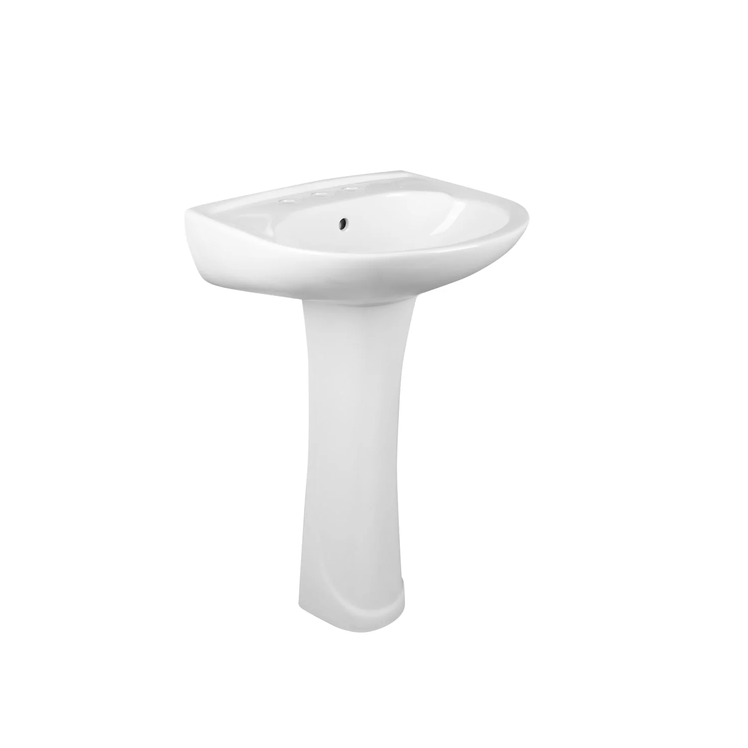 DeerValley DV-1P525 20" X 17" U-Shape Pedestal Bathroom Sink, Overflow Hole With Multiple Types - Image 14