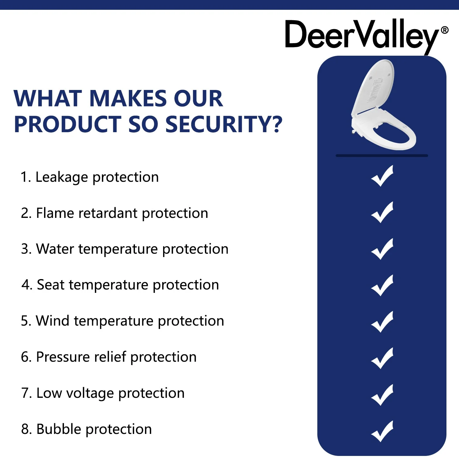 DeerValley DV-1S0018 Elongated Bidet Toilet Seat with Wireless Remote - Image 11