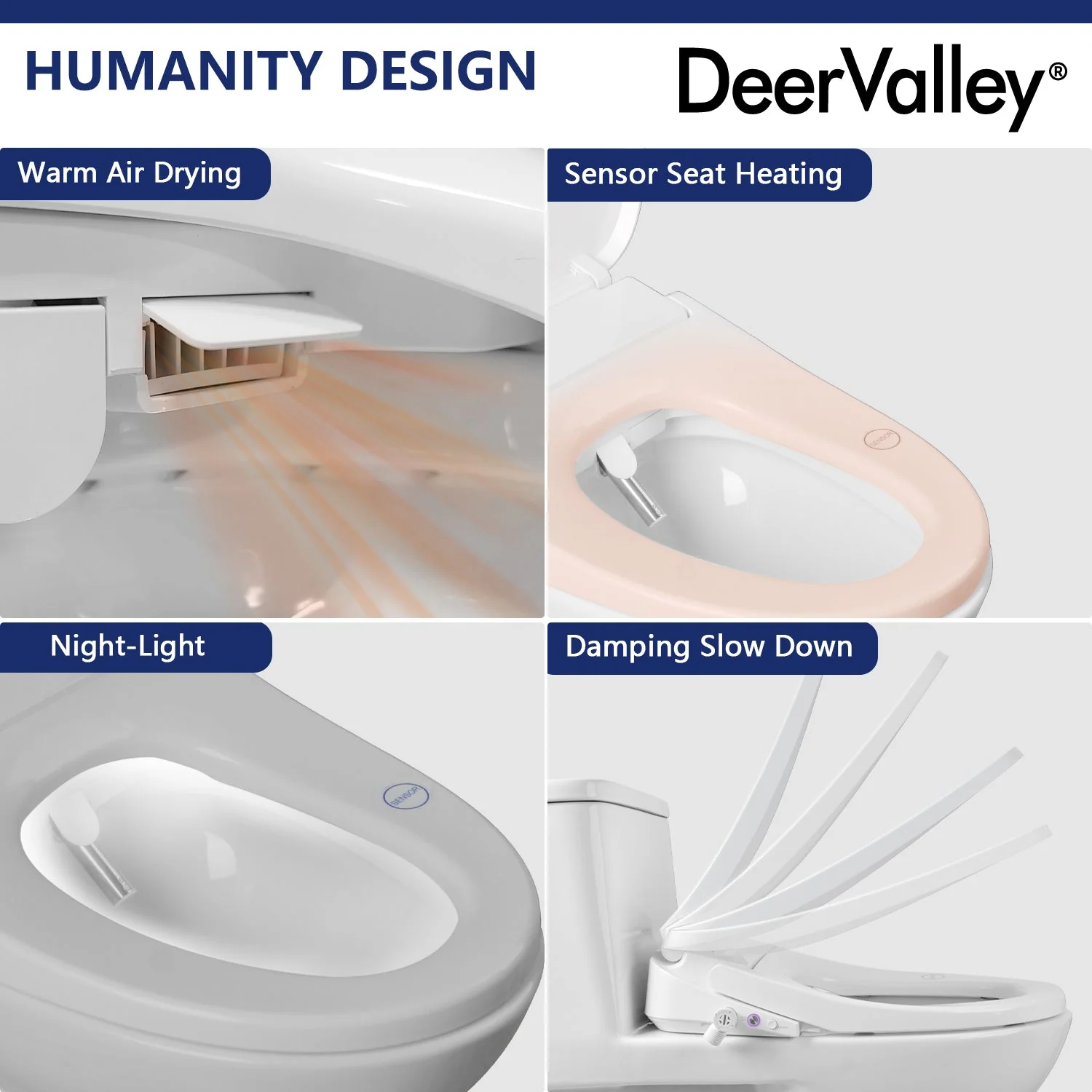 DeerValley DV-1S0018 Elongated Bidet Toilet Seat with Wireless Remote - Image 12