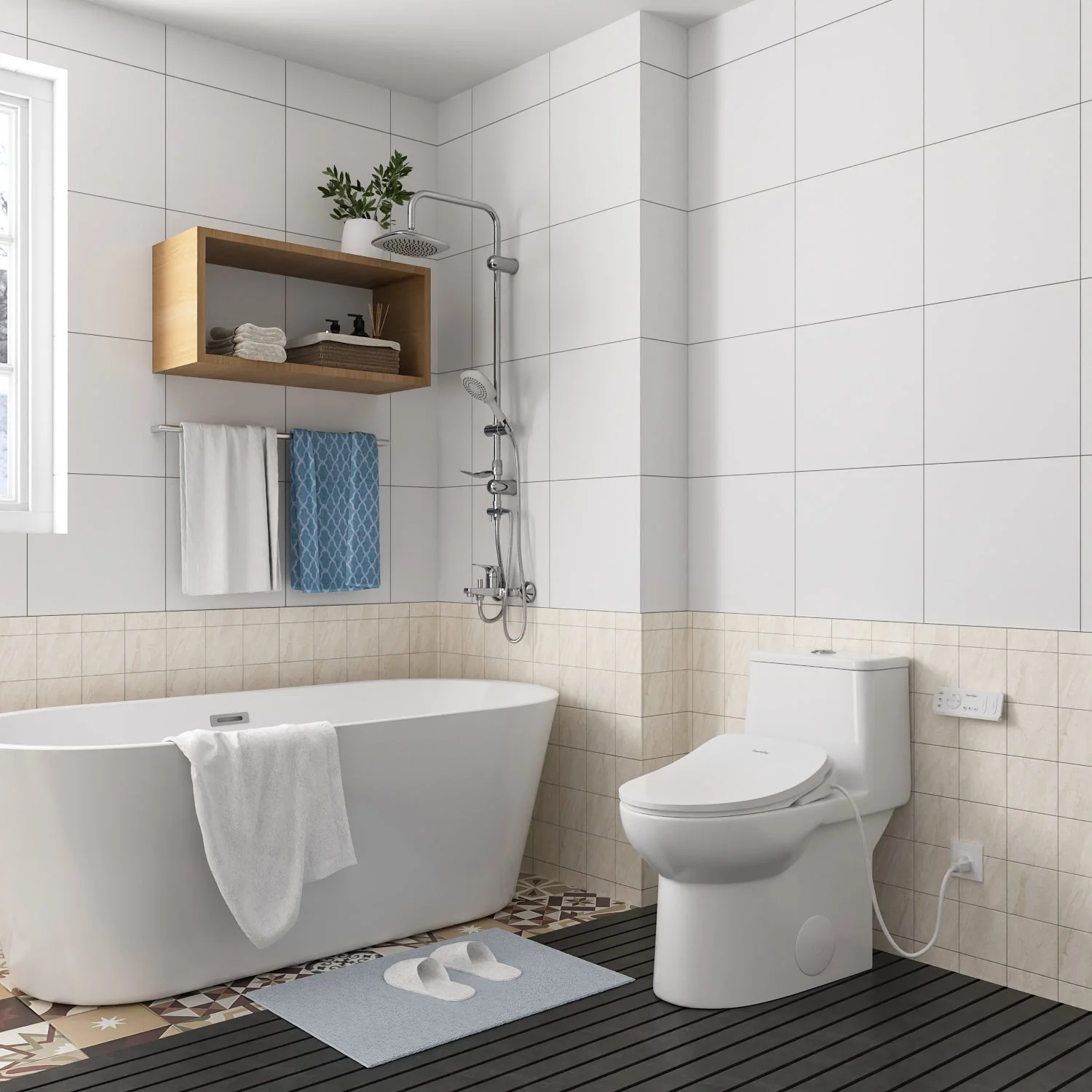 DeerValley DV-1S0018 Elongated Bidet Toilet Seat with Wireless Remote - Image 5
