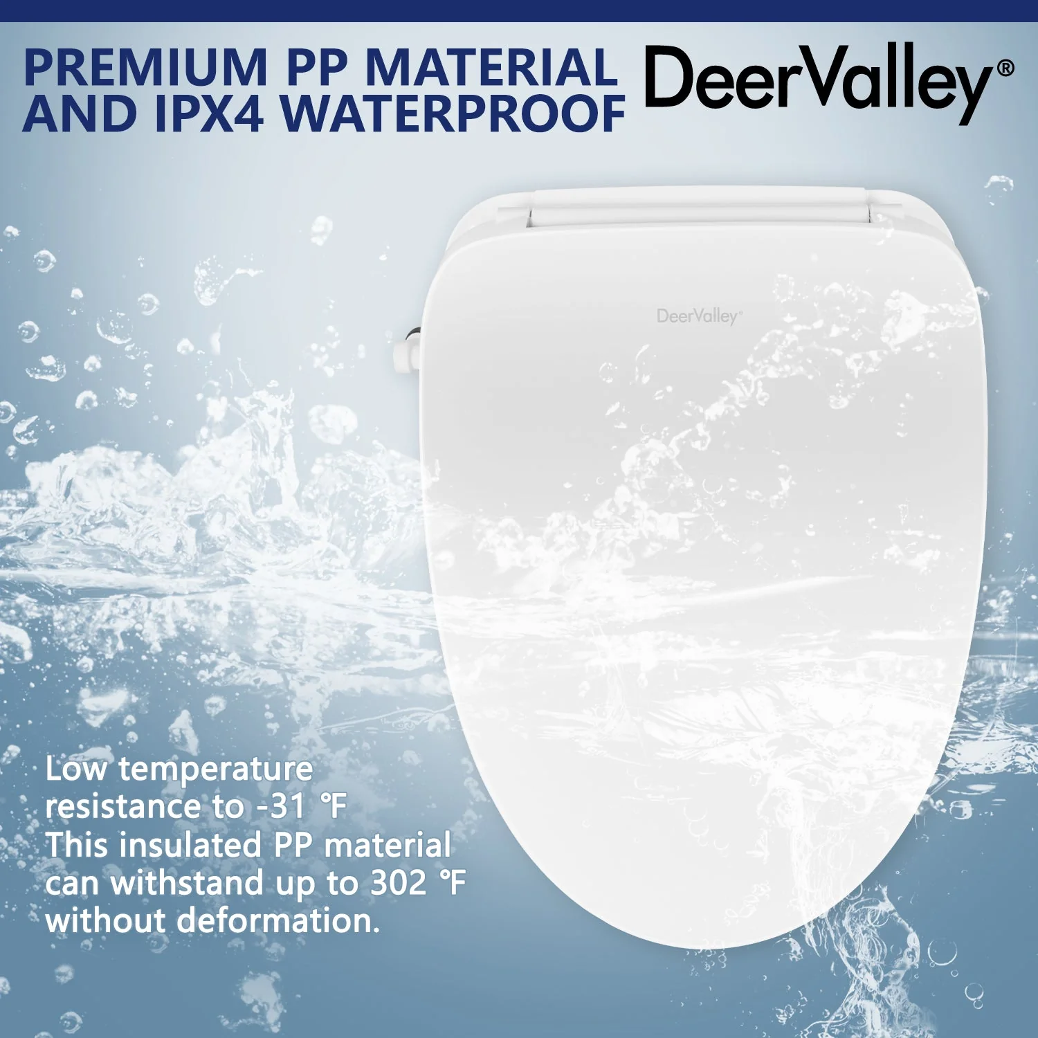 DeerValley DV-1S0018 Elongated Bidet Toilet Seat with Wireless Remote - Image 9