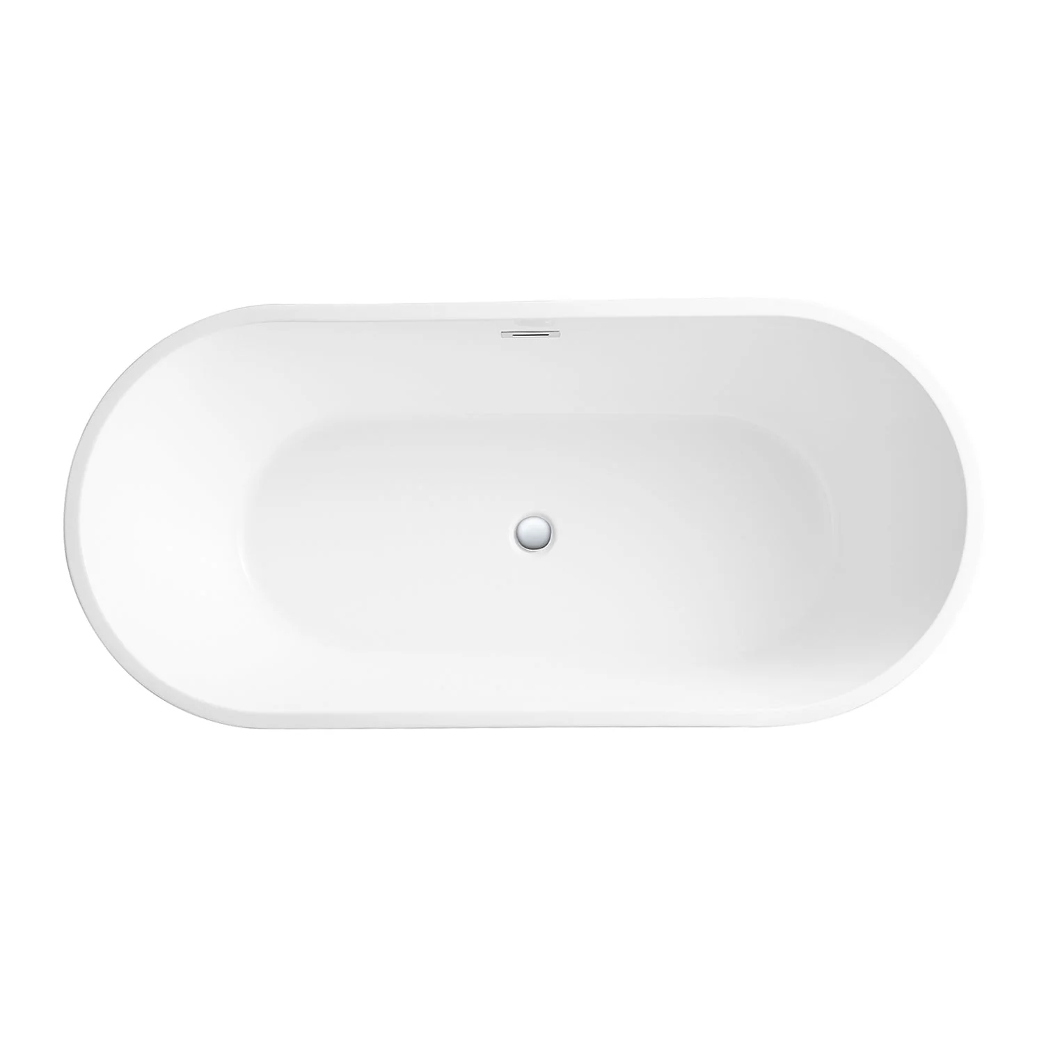DeerValley DV-1T133S 67"Acrylic Freestanding Bathtub, Deep Soaking Tub with Center Drain & Integrated Overflow, Modern White Standalone Shower Tub Ergonomic Design - Image 8