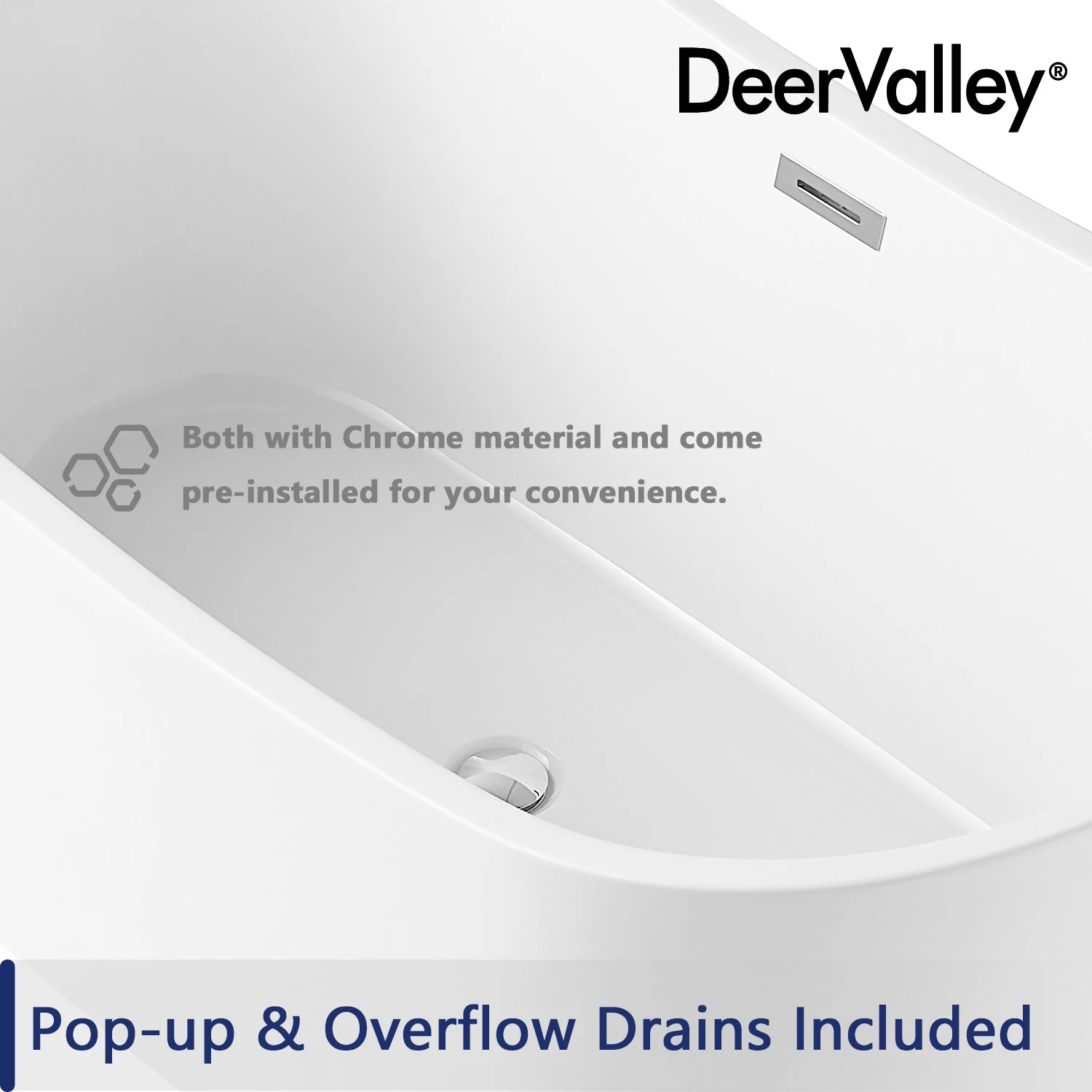 DeerValley DV-1T151S HORIZON 59" X 30" Freestanding Acrylic Bathtub - Image 16