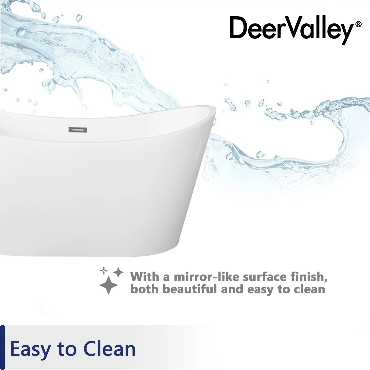DeerValley DV-1T151S HORIZON 59" X 30" Freestanding Acrylic Bathtub - Image 17