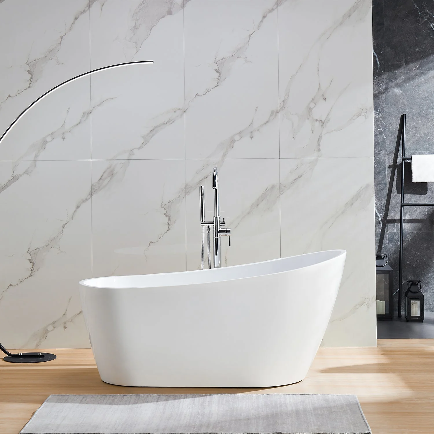 PRISM 59" X 29" Freestanding Acrylic Bathtub - Image 3