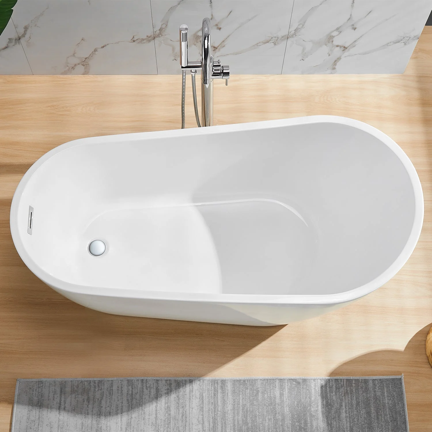 PRISM 59" X 29" Freestanding Acrylic Bathtub - Image 4