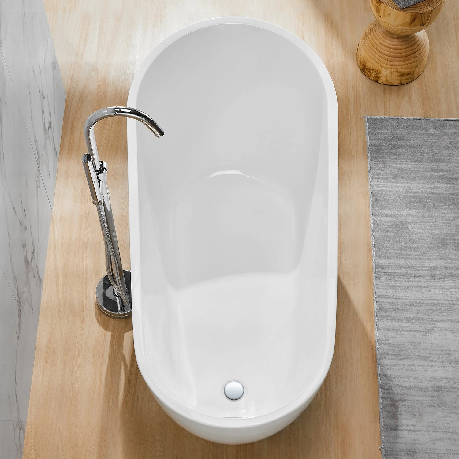 PRISM 59" X 29" Freestanding Acrylic Bathtub - Image 5