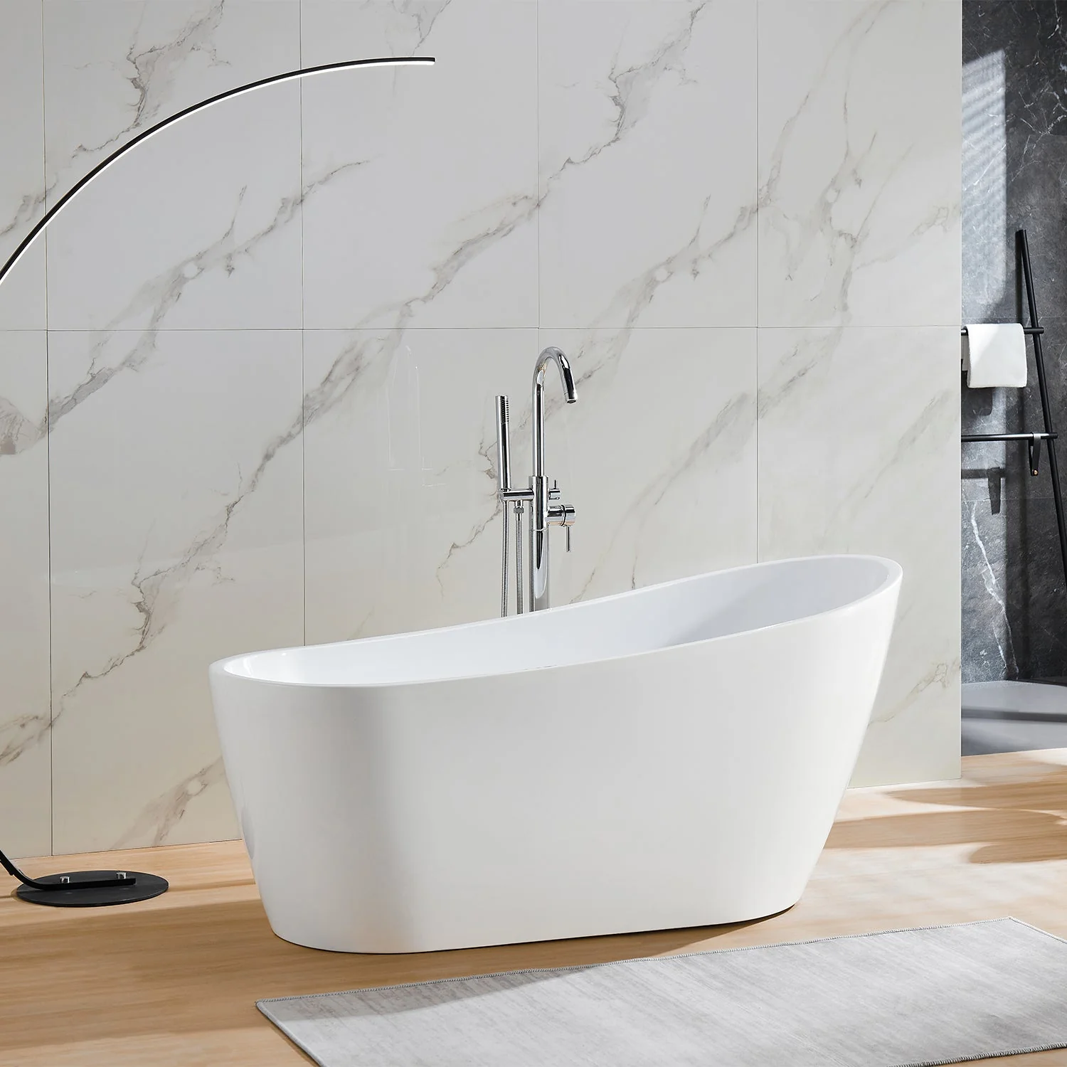 PRISM 59" X 29" Freestanding Acrylic Bathtub - Image 8