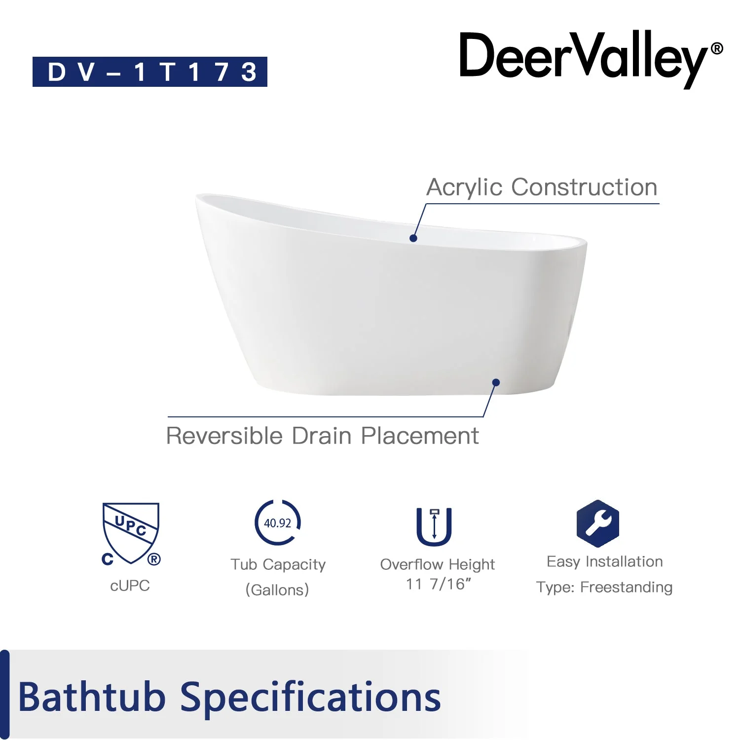 PRISM 67" x 29" Freestanding Acrylic Bathtub - Image 15