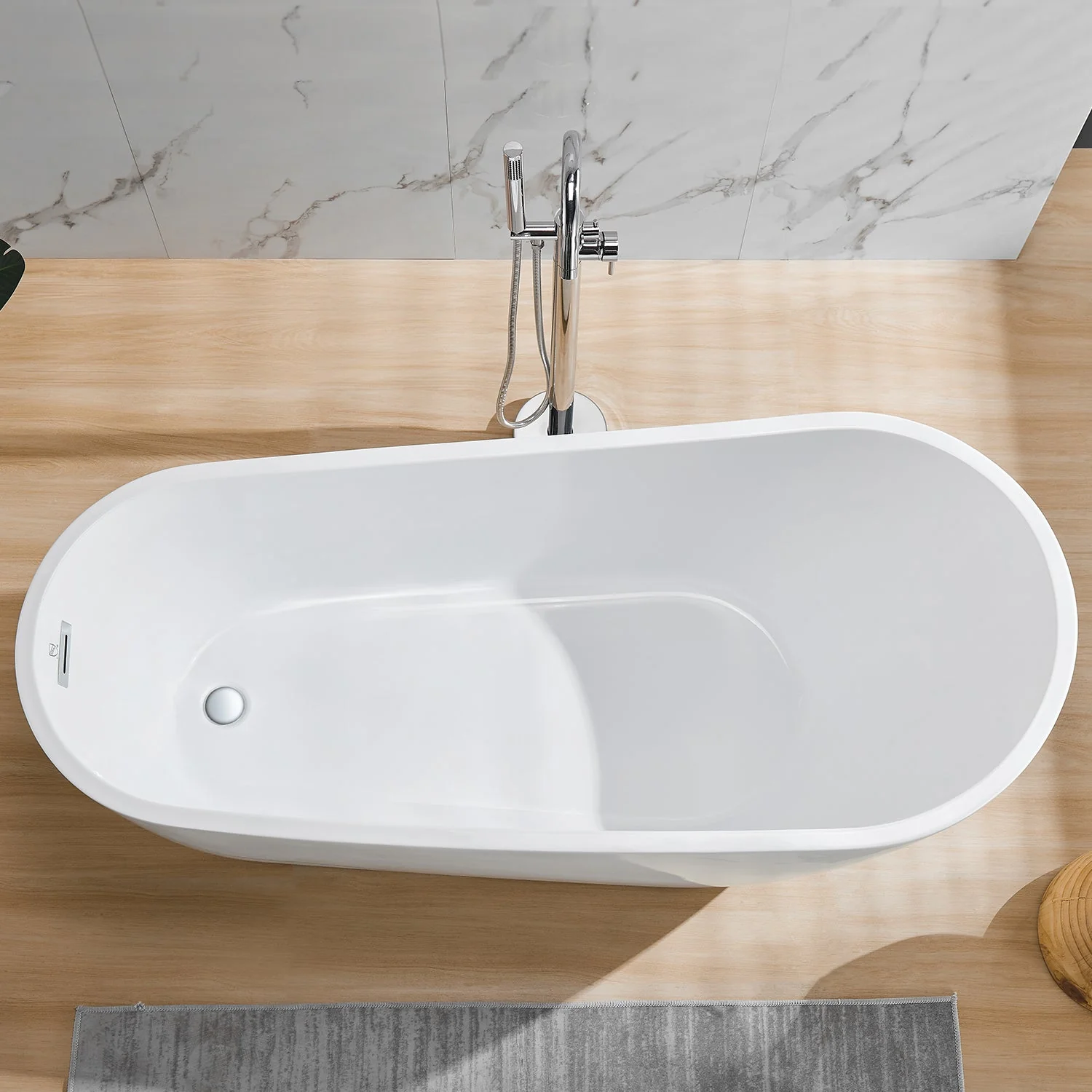 PRISM 67" x 29" Freestanding Acrylic Bathtub - Image 4