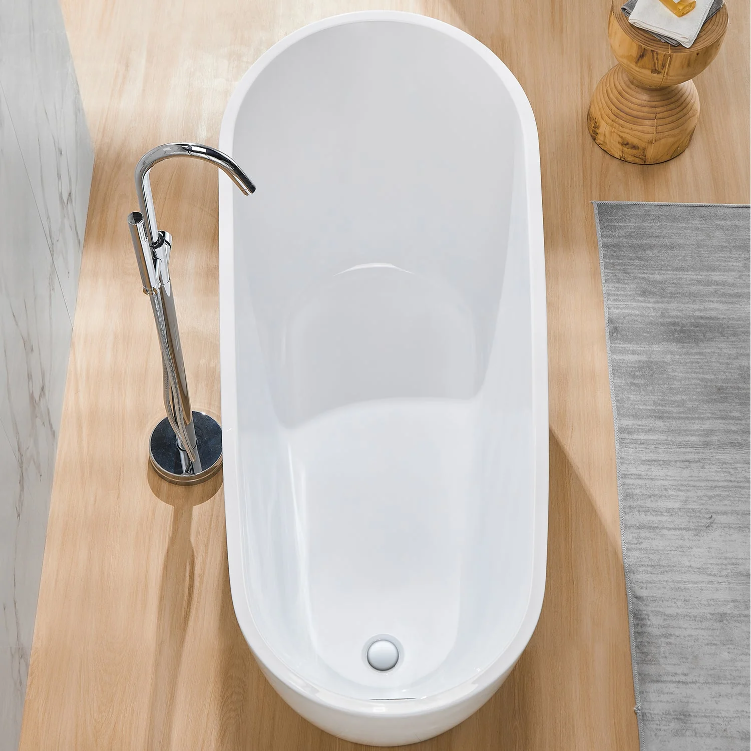 PRISM 67" x 29" Freestanding Acrylic Bathtub - Image 6