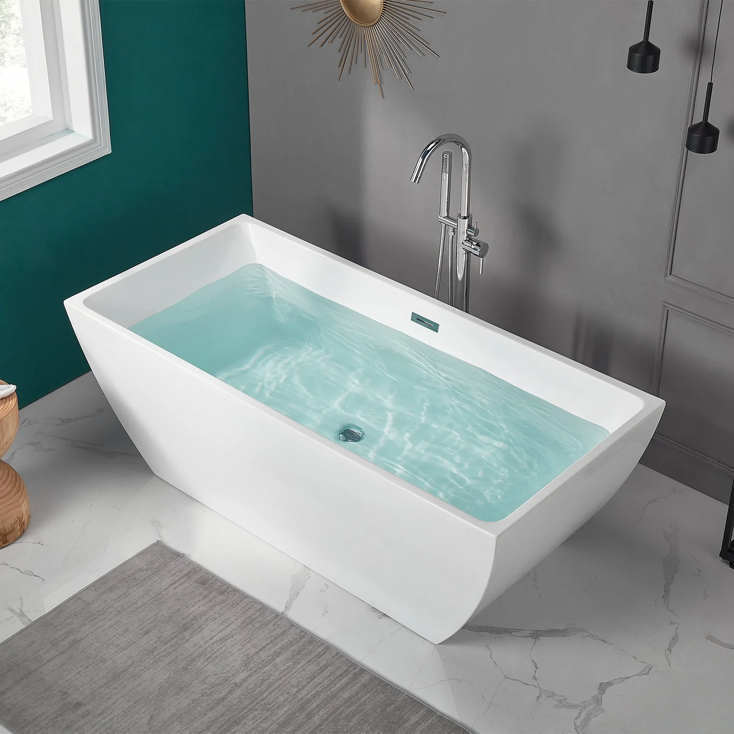 APEX 67" x 31" Freestanding Acrylic Bathtub - Image 2