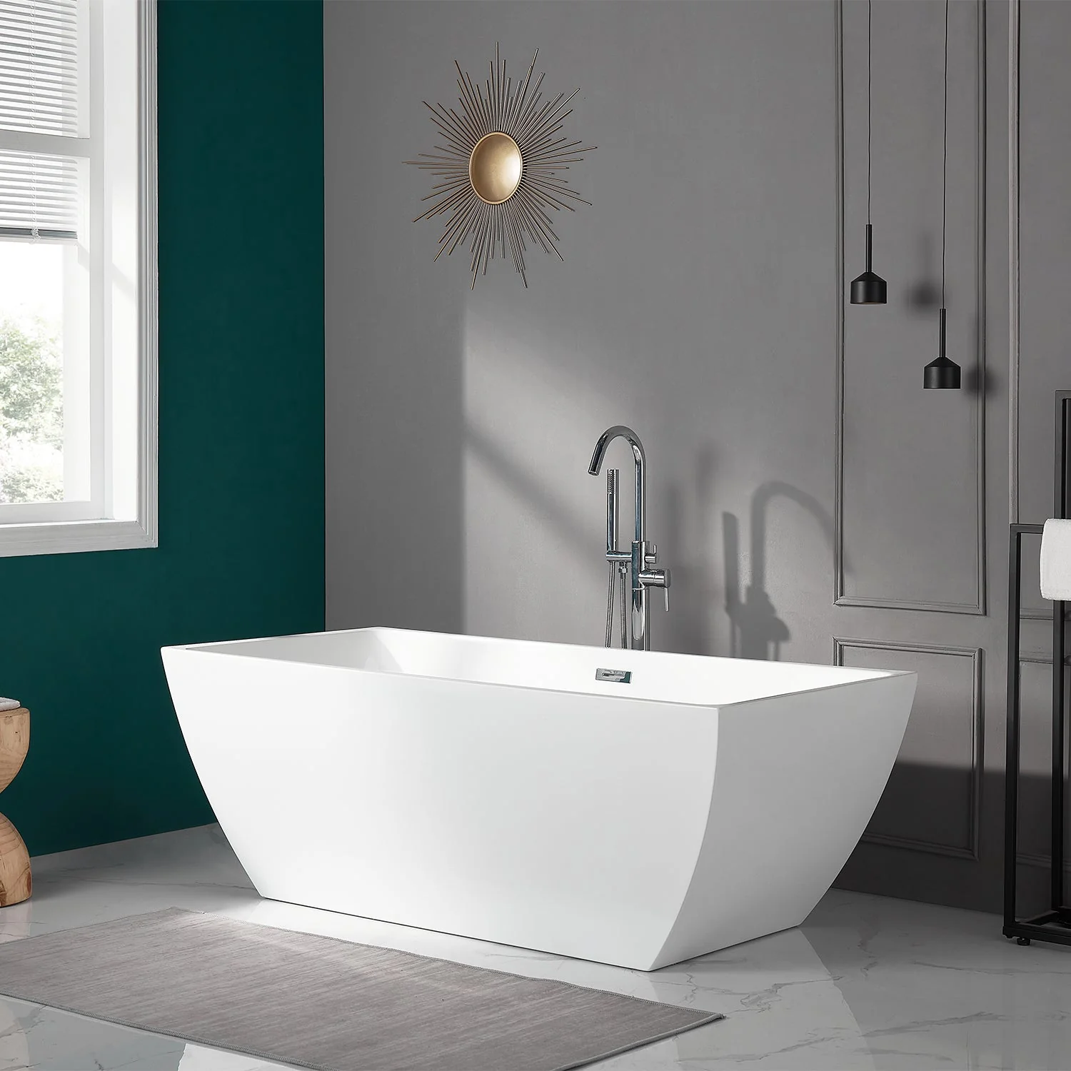 APEX 67" x 31" Freestanding Acrylic Bathtub - Image 3