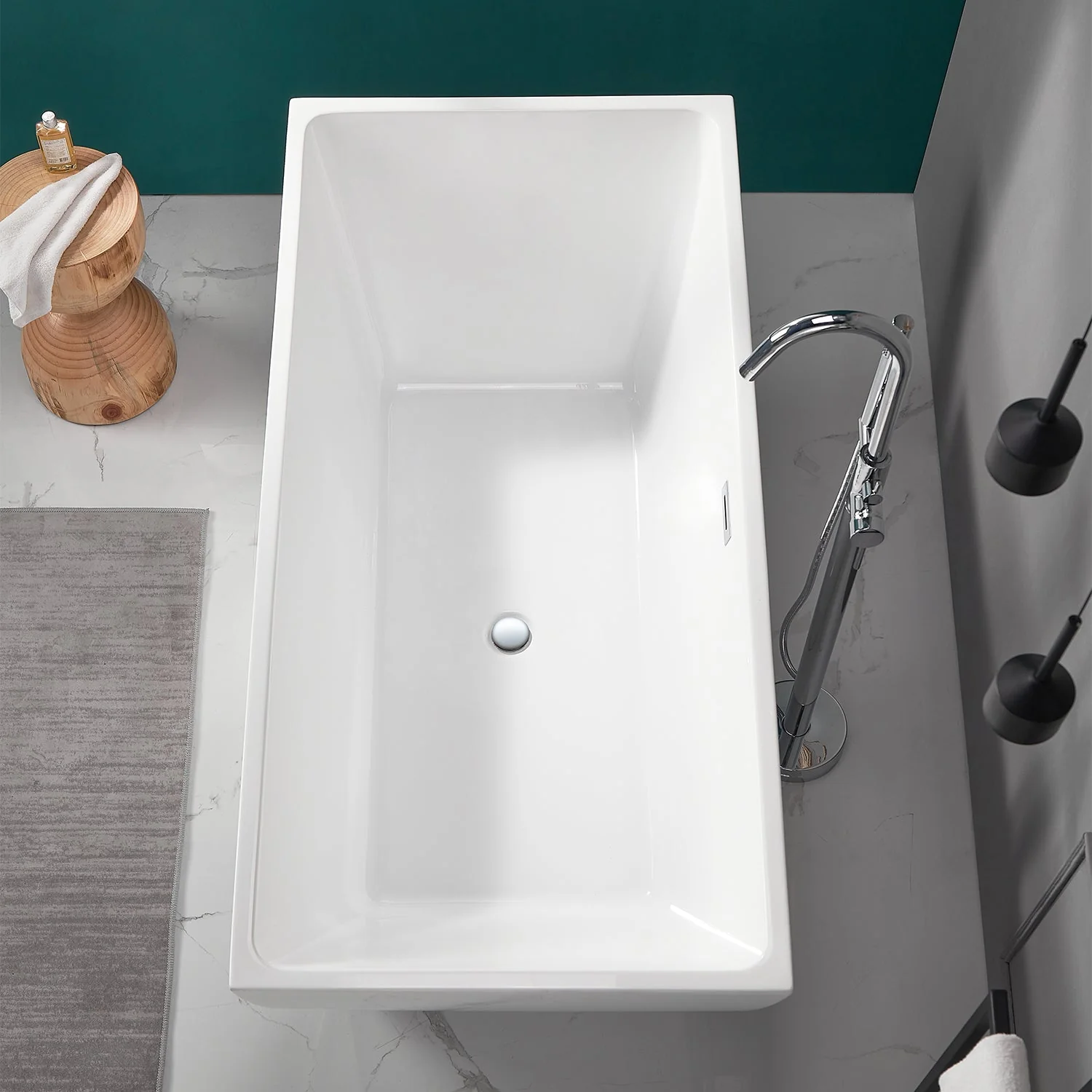 APEX 67" x 31" Freestanding Acrylic Bathtub - Image 4