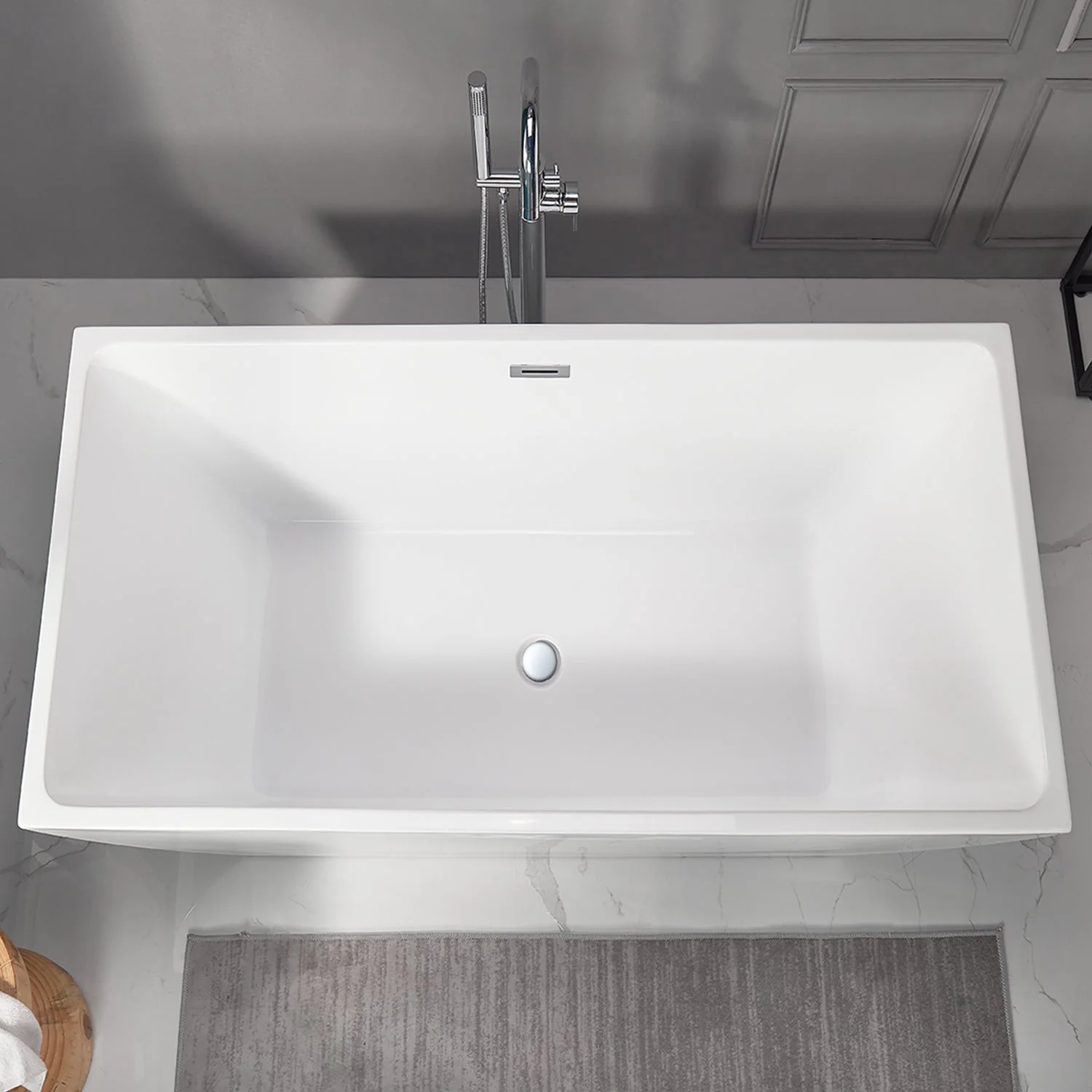 APEX 67" x 31" Freestanding Acrylic Bathtub - Image 6