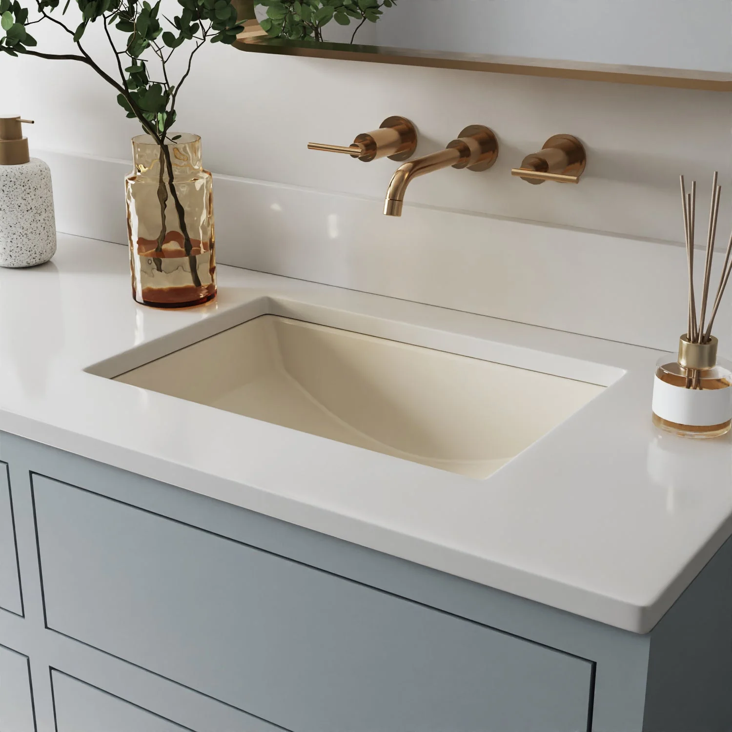 DeerValley DV-1U101 Undermount Bathroom Sinks Durable Non Porous with Overflow - Image 12