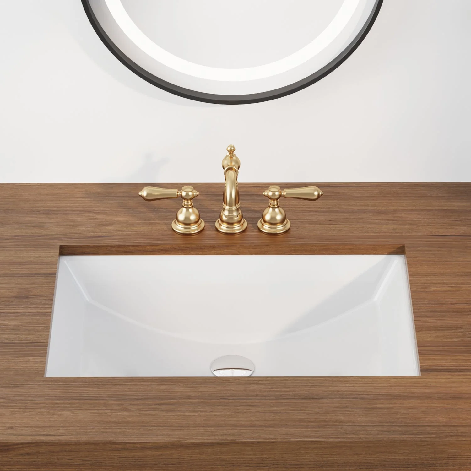 DeerValley DV-1U101 Undermount Bathroom Sinks Durable Non Porous with Overflow - Image 3