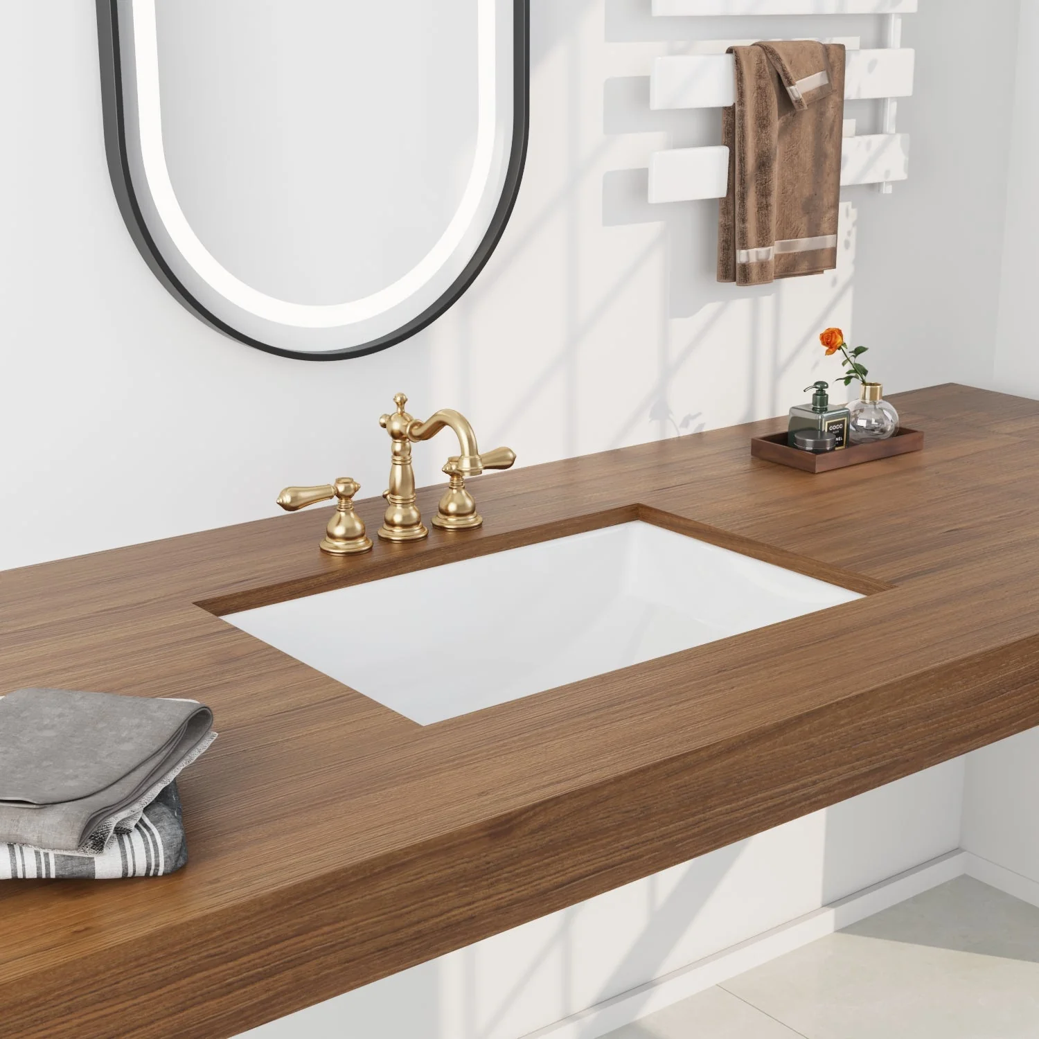 DeerValley DV-1U101 Undermount Bathroom Sinks Durable Non Porous with Overflow - Image 4